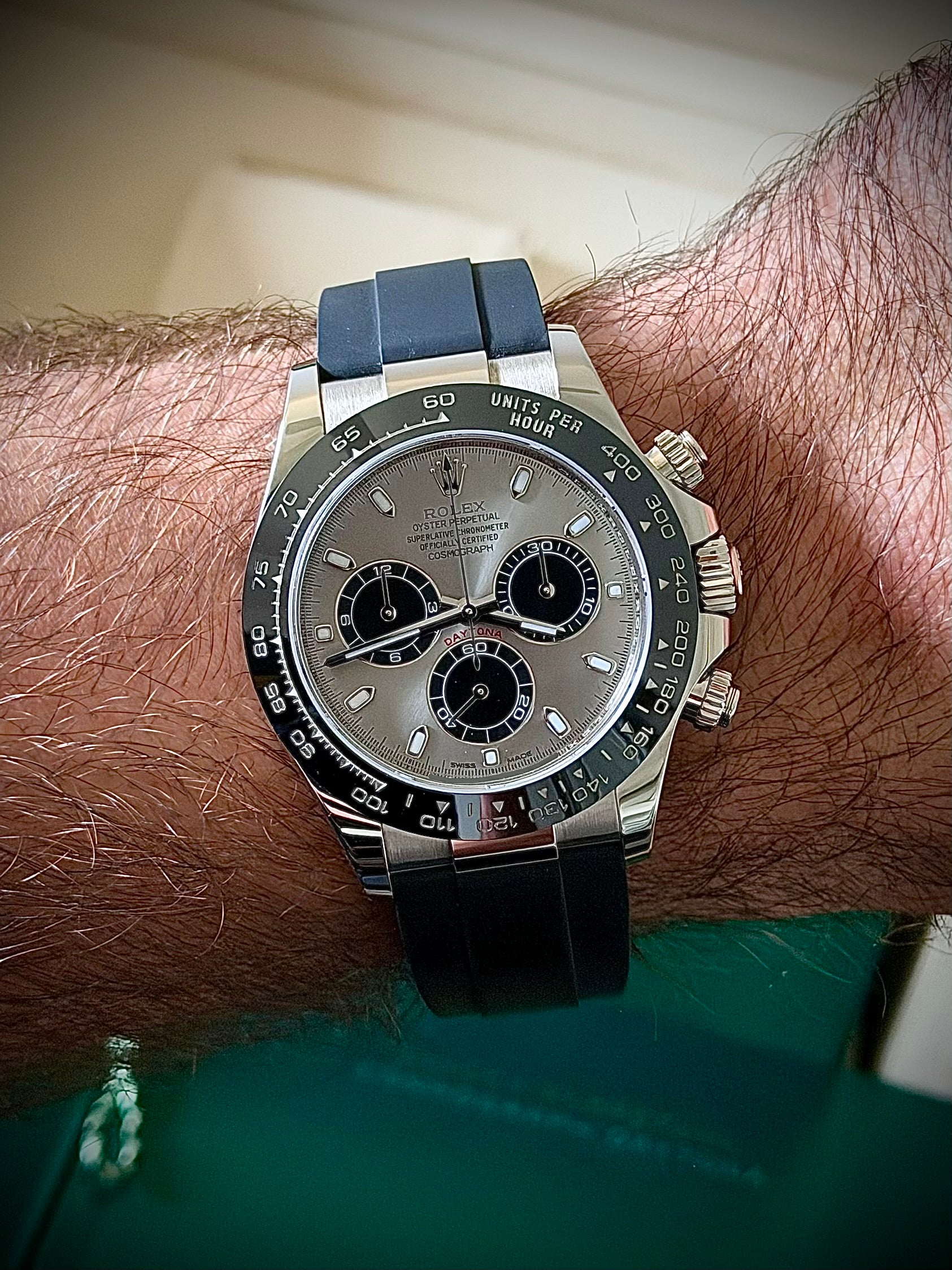 2019 ROLEX COSMOGRAPH DAYTONA “GHOST”, 116519LN, 18CT WHITE GOLD, OYSTERFLEX, FULL SET, INC GST