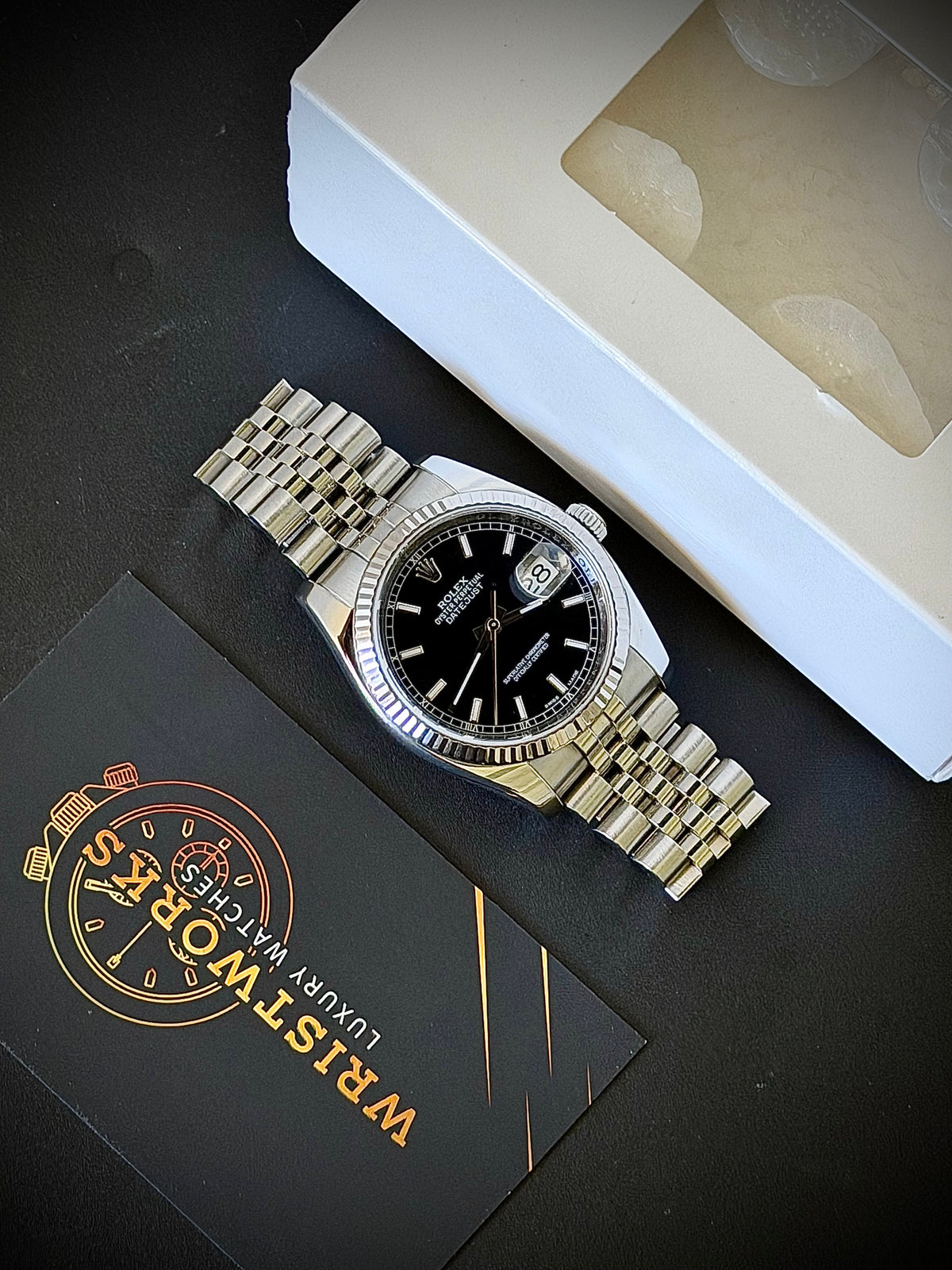 2009 ROLEX DATEJUST 36, 116234, FLUTED BEZEL, SUPER JUBILEE BRACELET, ROULETTE DATE WHEEL, WATCH ONLY, INC GST