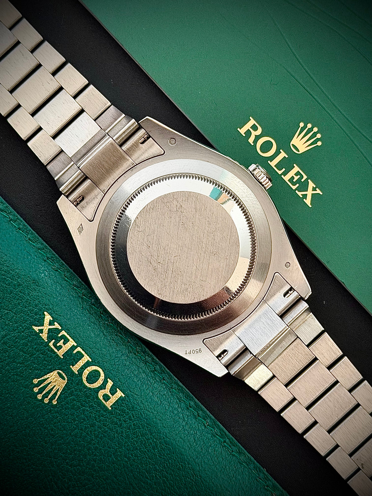 2014 ROLEX DAY-DATE II, 218206, PLATINUM, BLUE ROMAN DIAL, BOX & PAPERS, EXCELLENT CONDITION, INC GST