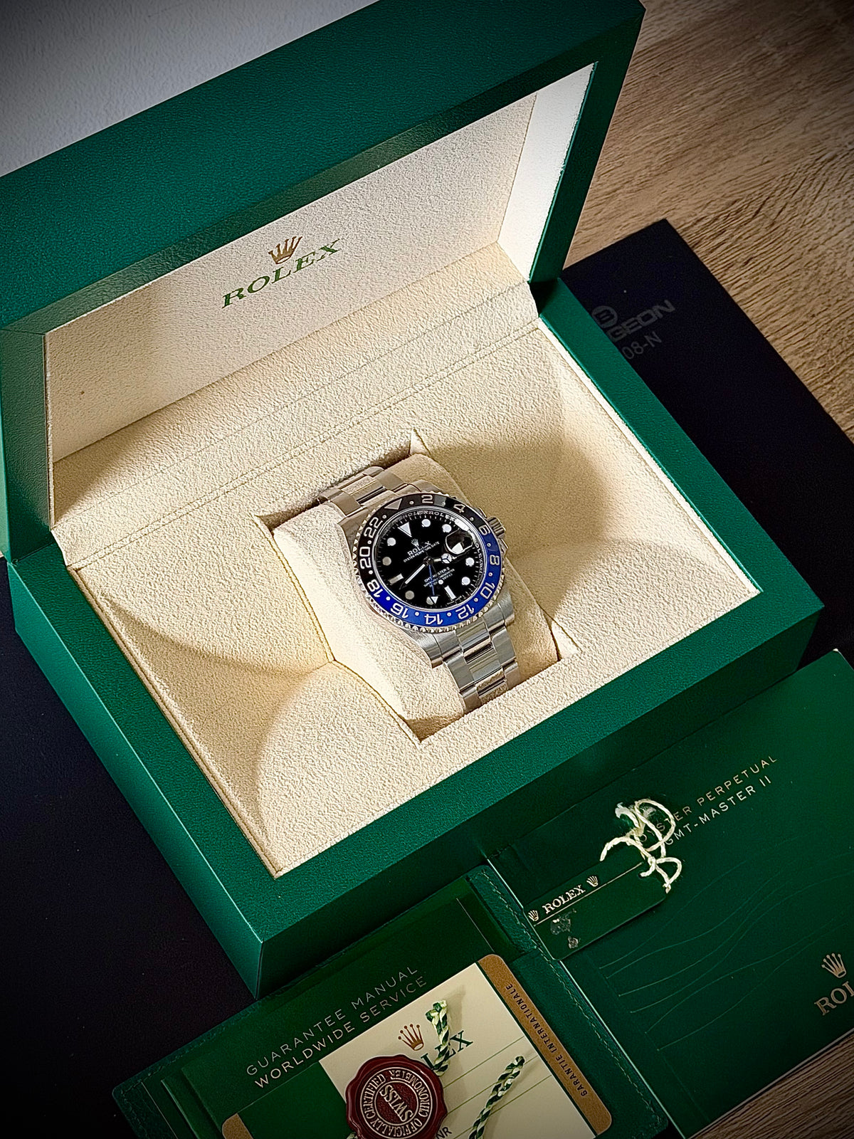 2014 ROLEX GMT-MASTER II “BATMAN”, 116710BLNR, BOX & PAPERS, EXCELLENT CONDITION, INC GST