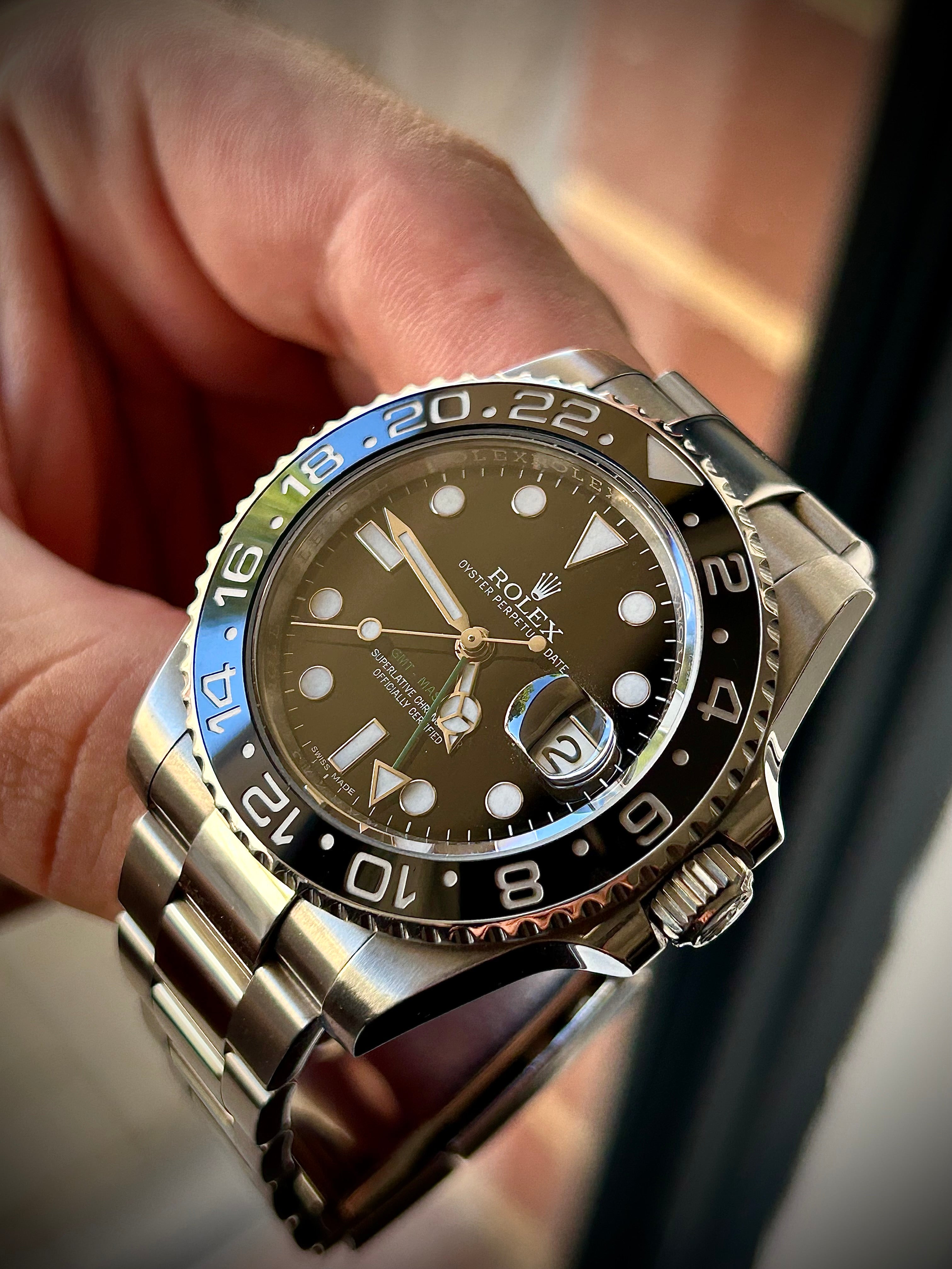 2014 ROLEX GMT MASTER II, 116710LN, FULL SET, INC GST