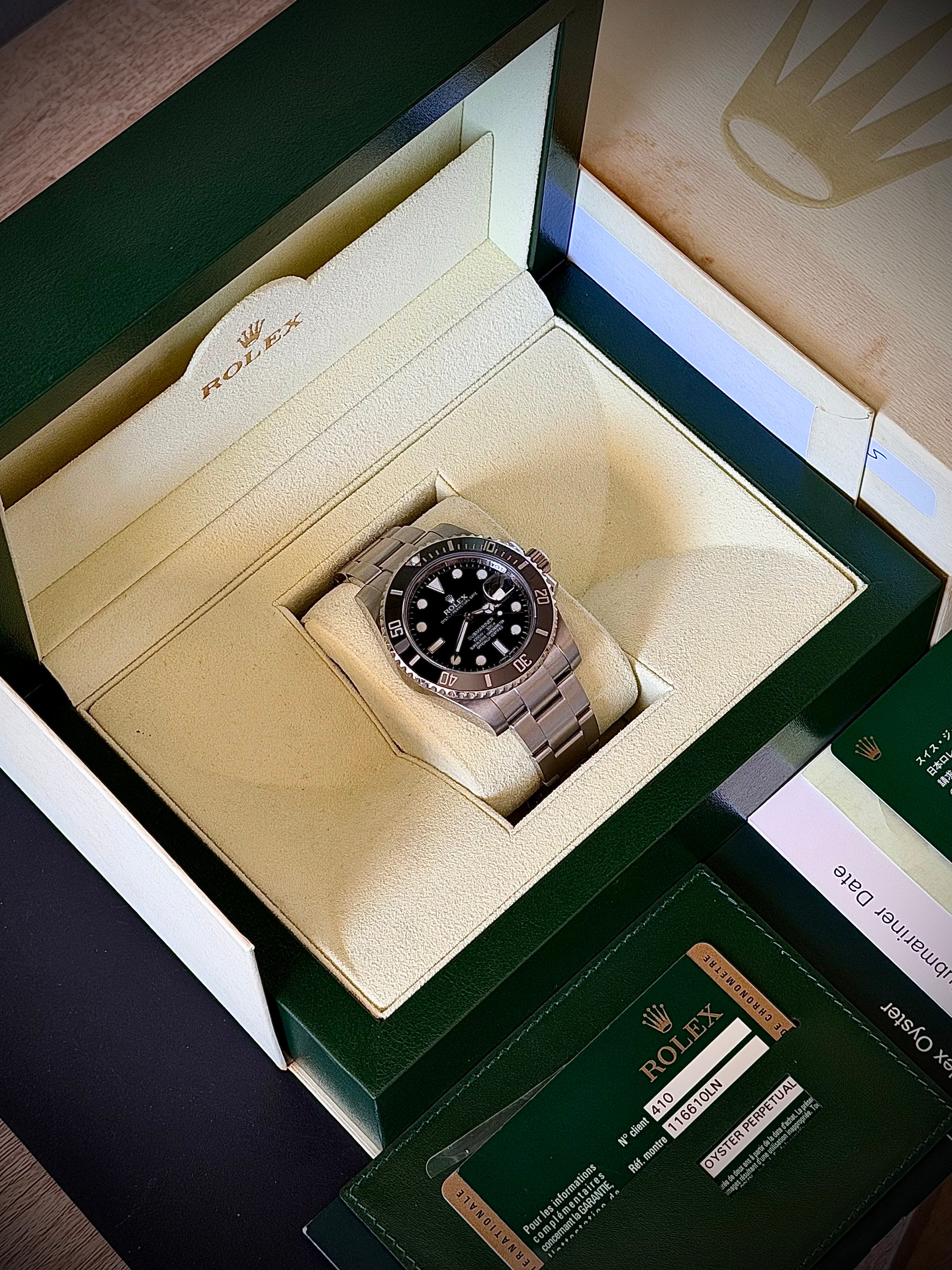 2012 ROLEX SUBMARINER DATE 116610LN, FULL SET, INC GST