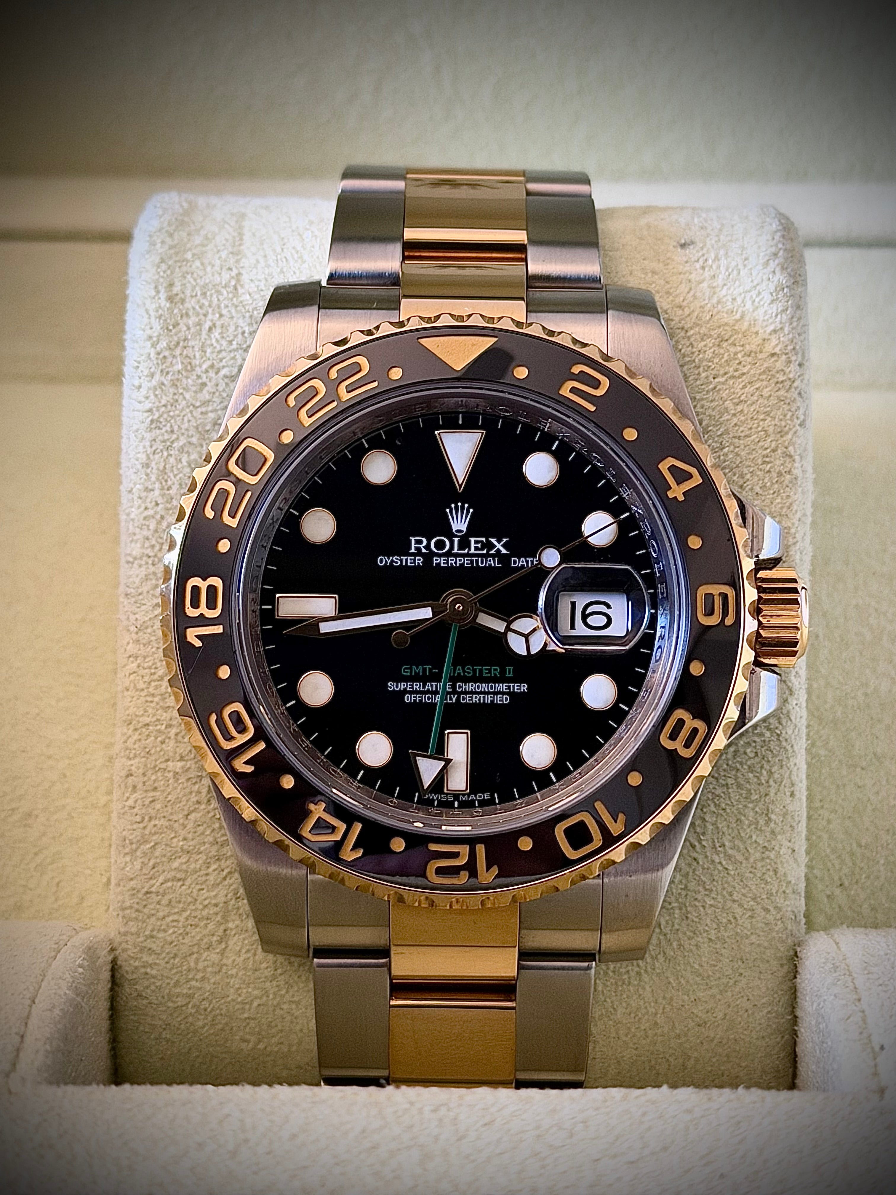 2007 ROLEX GMT MASTER II, 116713LN, FULL SET, INC GST