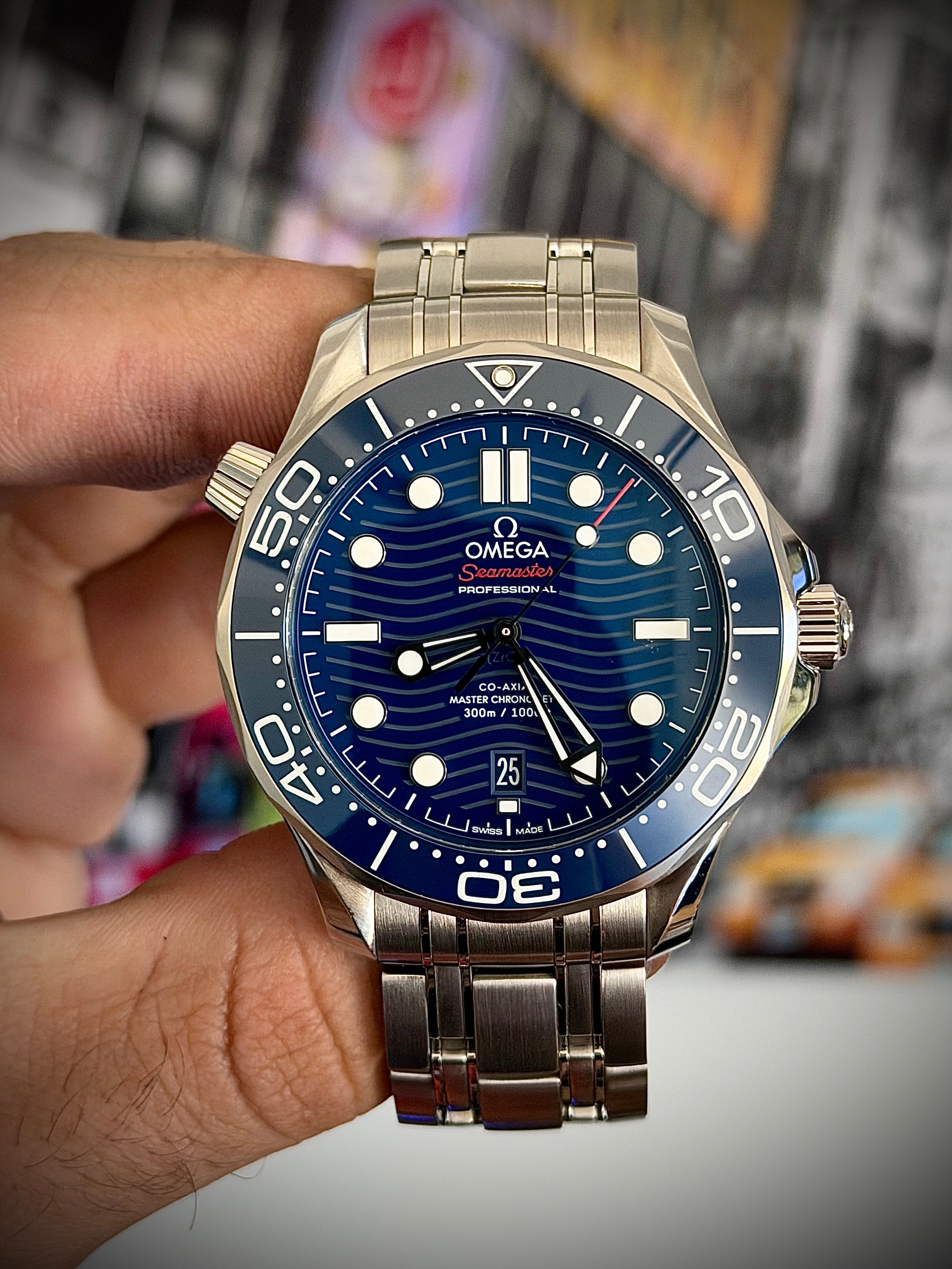 2019 OMEGA SEAMASTER 300, BLUE DIAL, FULL SET, INC GST