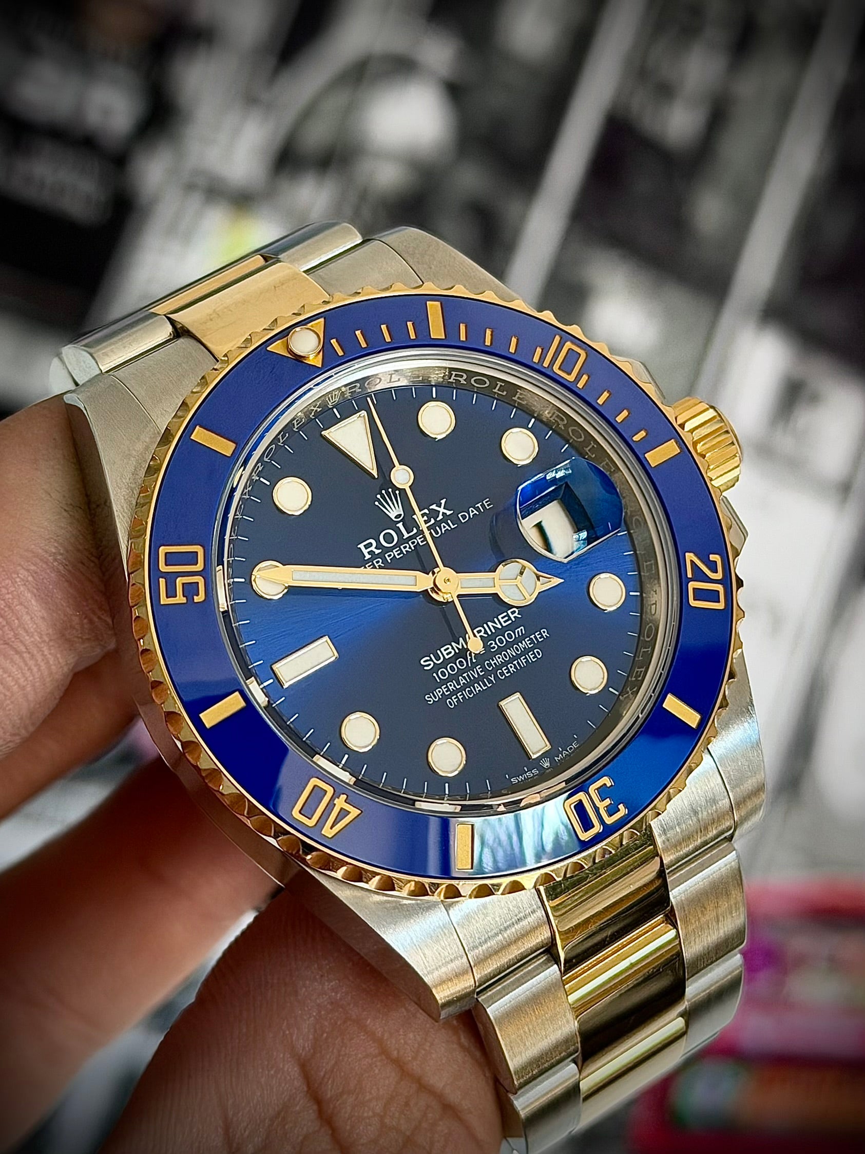 2021 ROLEX SUBMARINER BLUESY 126613LB, FULL SET, INC GST