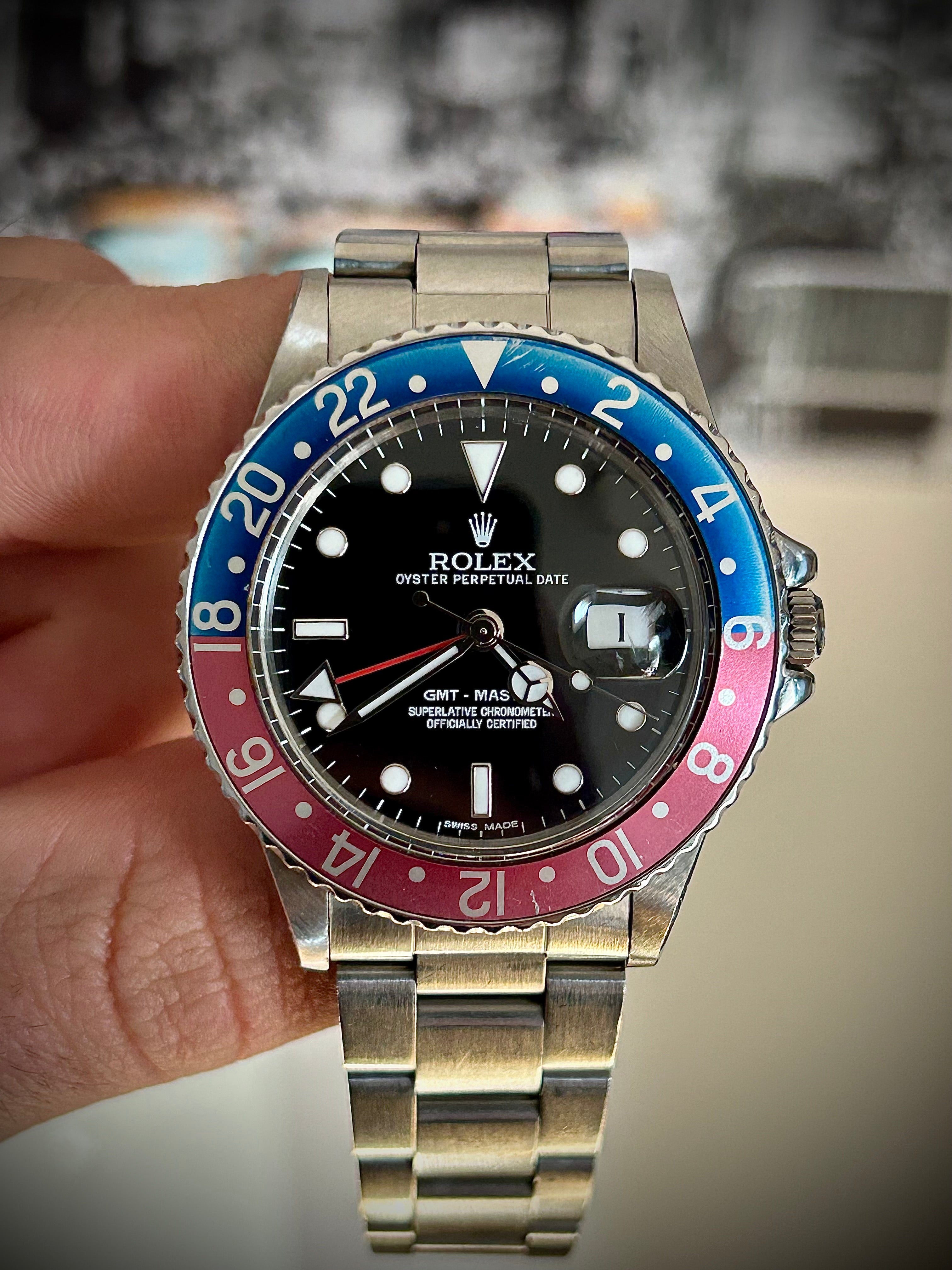 1983 ROLEX GMT-MASTER, PEPSI, 16750, WATCH ONLY, INC GST