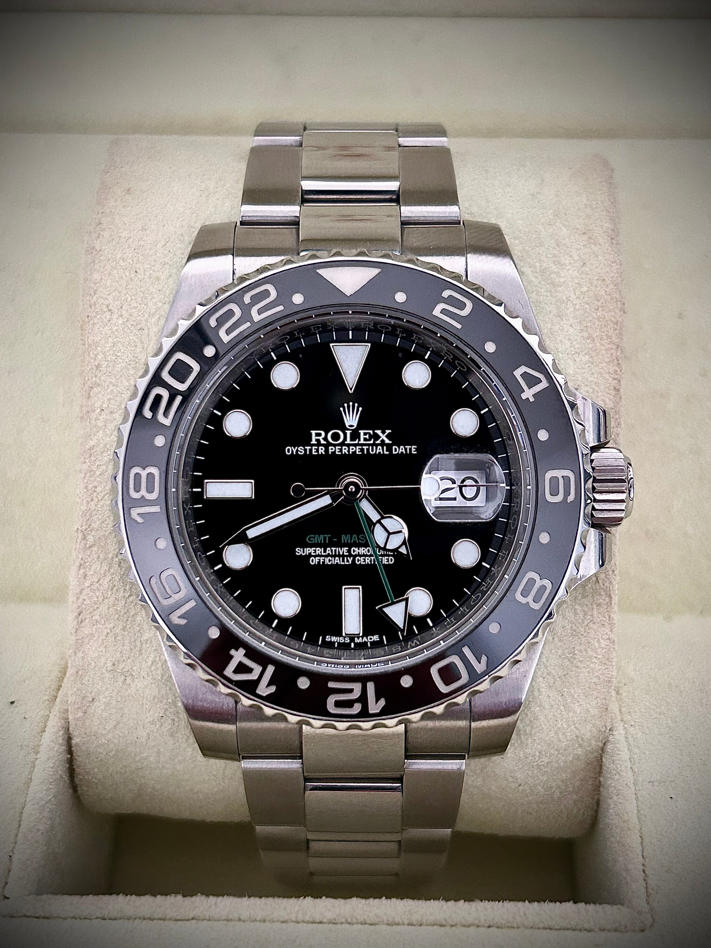 2014 ROLEX GMT MASTER II, 116710LN, FULL SET, INC GST