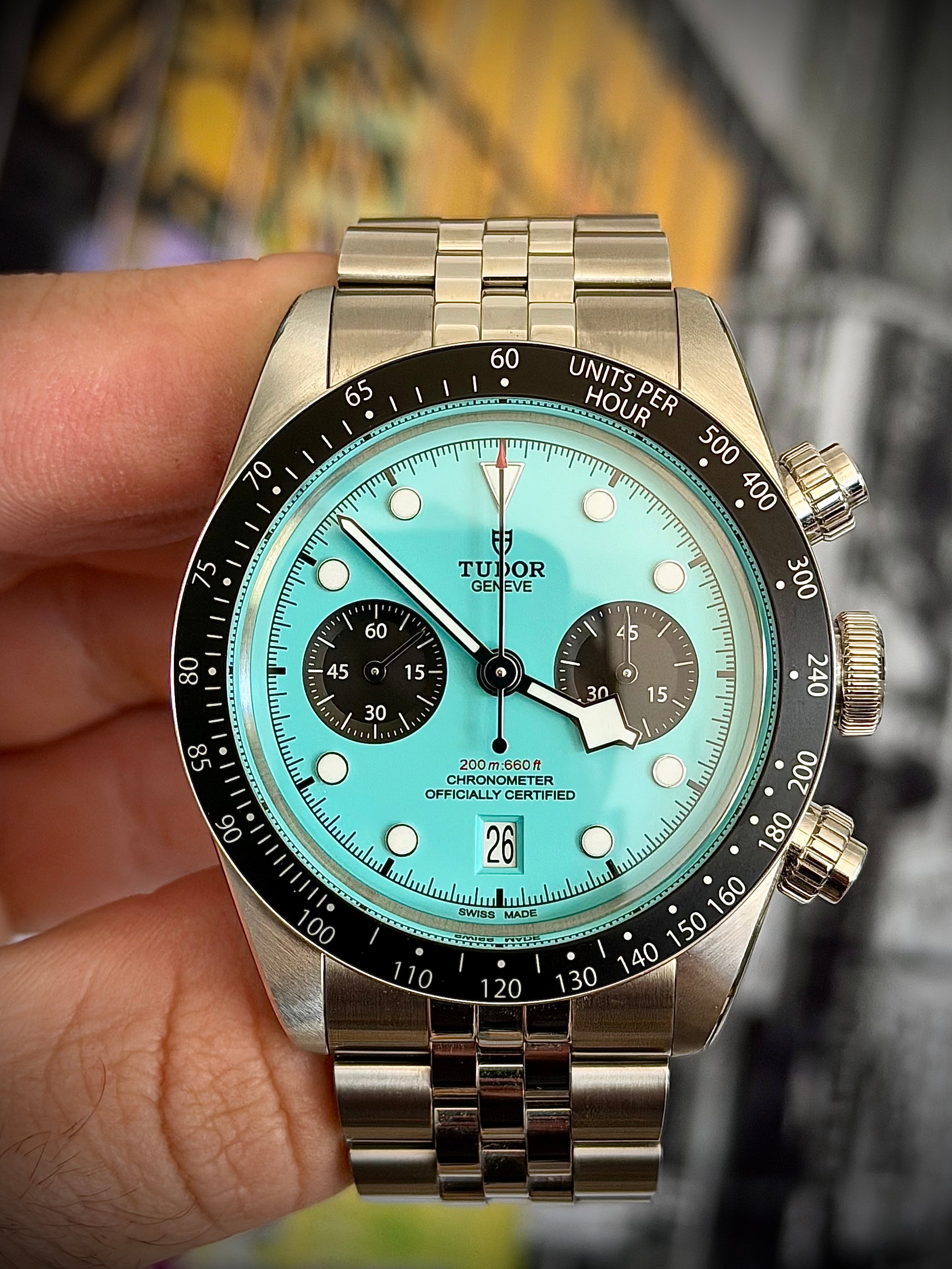 2025 TUDOR BLACK BAY CHRONOGRAPH “FLAMINGO BLUE”, FULL SET, INC GST
