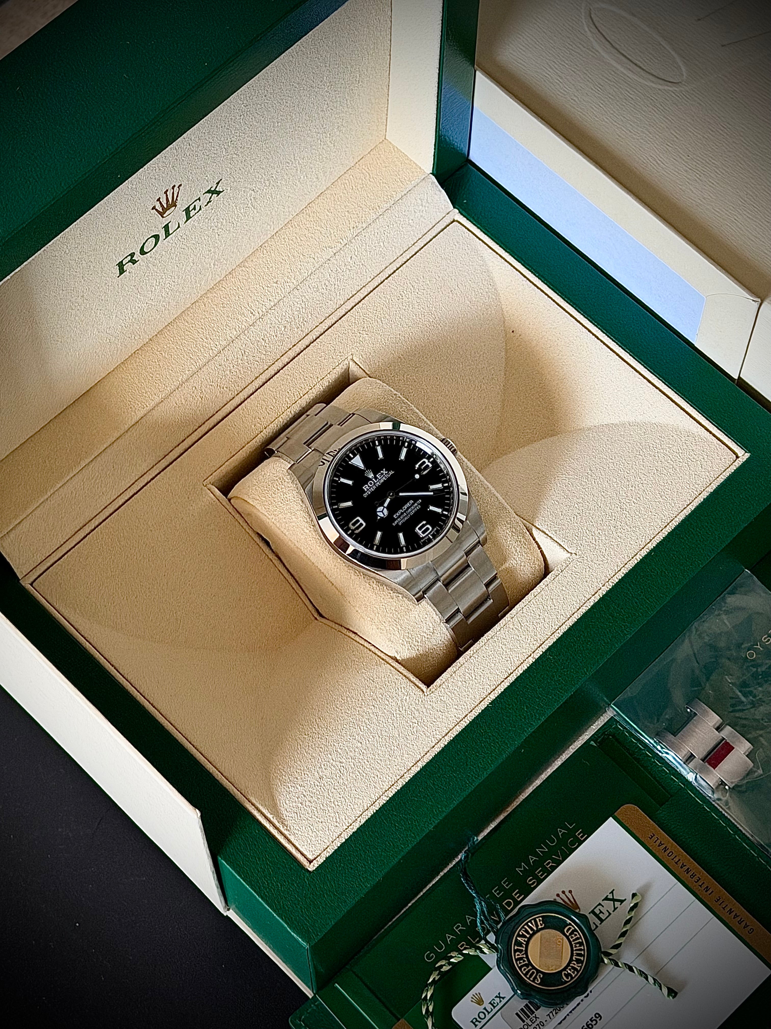 2018 ROLEX EXPLORER 39, 214270, FULL SET, INC GST