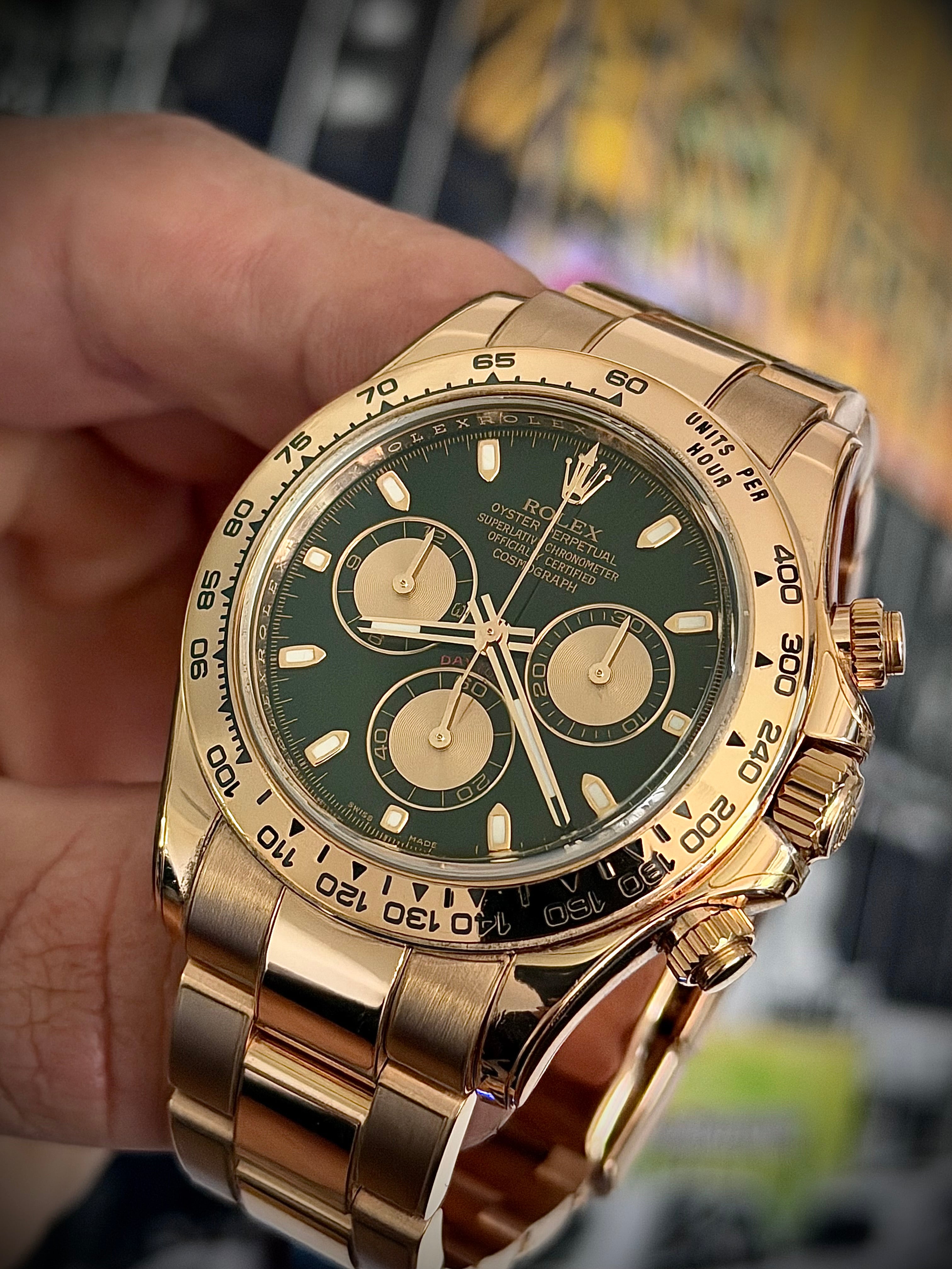 2011 ROLEX DAYTONA, FULL ROSE GOLD, 116505, FULL SET, INC GST