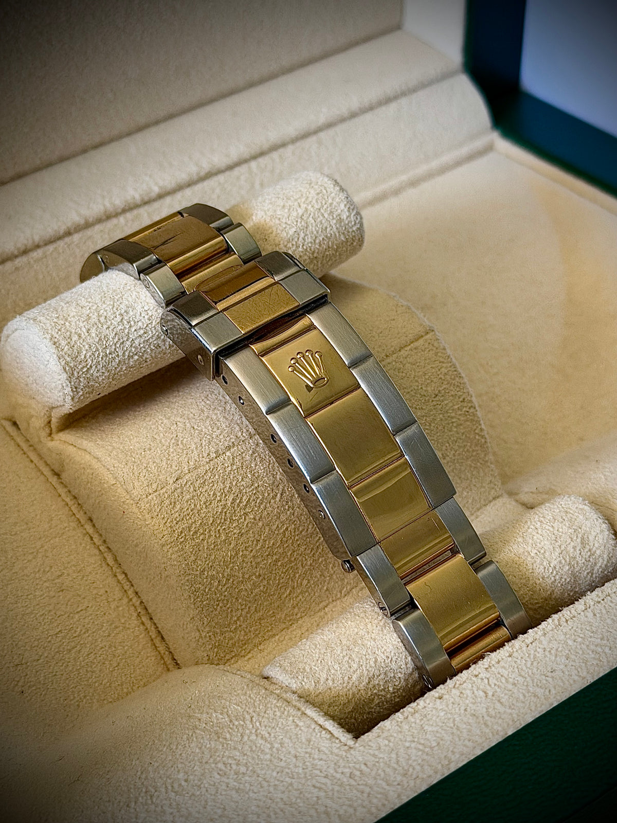 2009 ROLEX SUBMARINER DATE “BLUESY”, 16613LB, ENGRAVED REHAUT, NO HOLES CASE, SOLID END LINKS, WATCH ONLY, INC GST