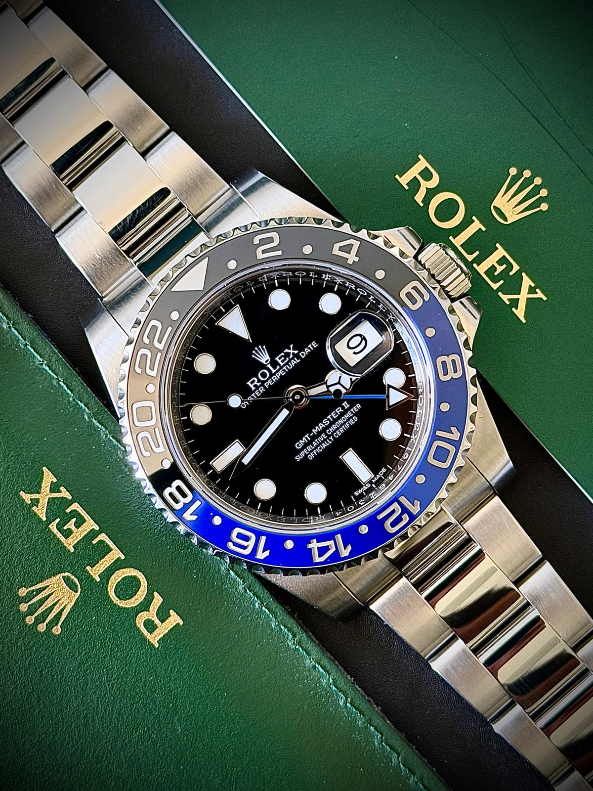 2013 ROLEX GMT-MASTER II “BATMAN”, 116710BLNR, BOX & PAPERS, EXCELLENT CONDITION, INC GST