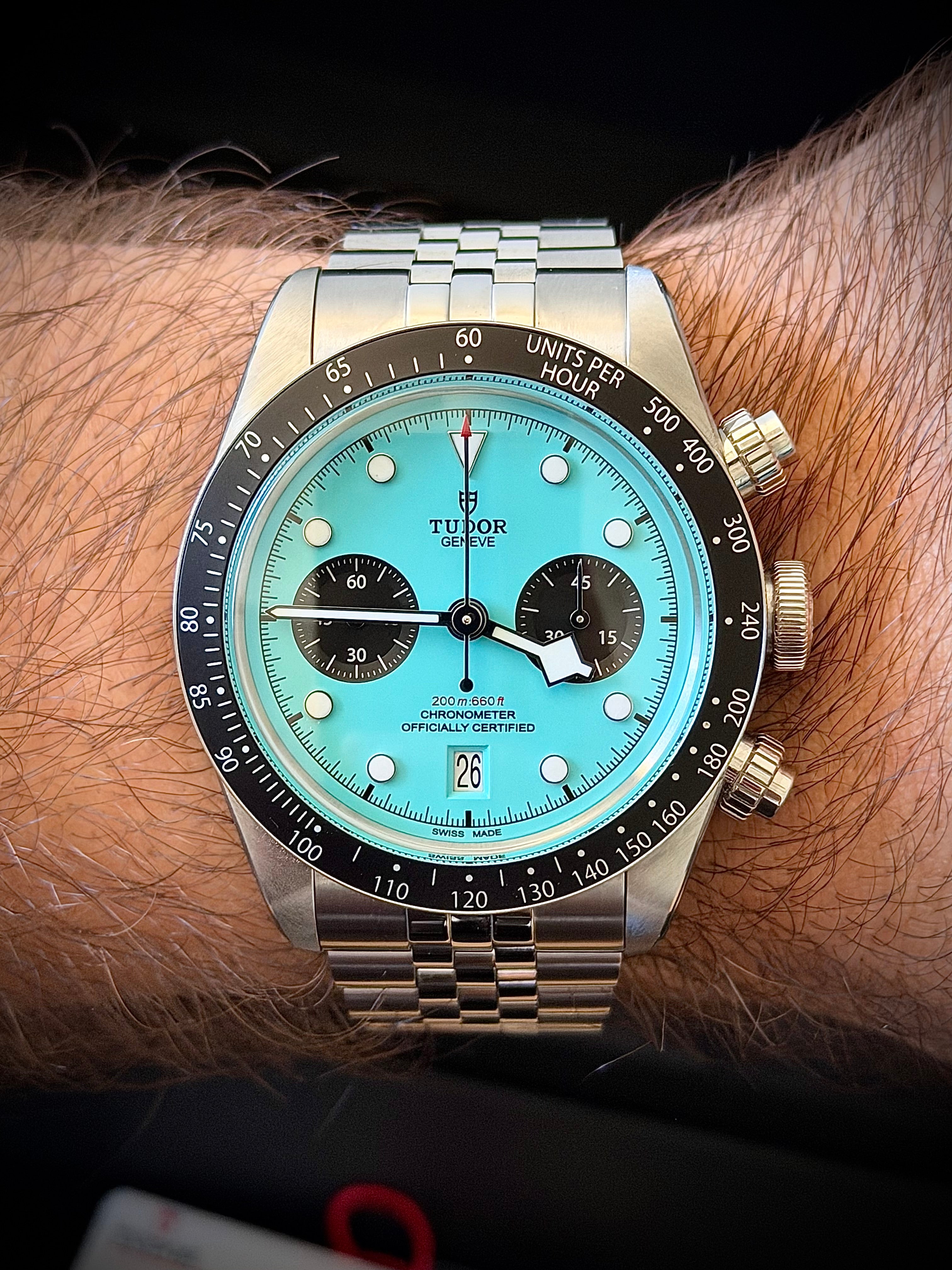 2025 TUDOR BLACK BAY CHRONOGRAPH “FLAMINGO BLUE”, FULL SET, INC GST