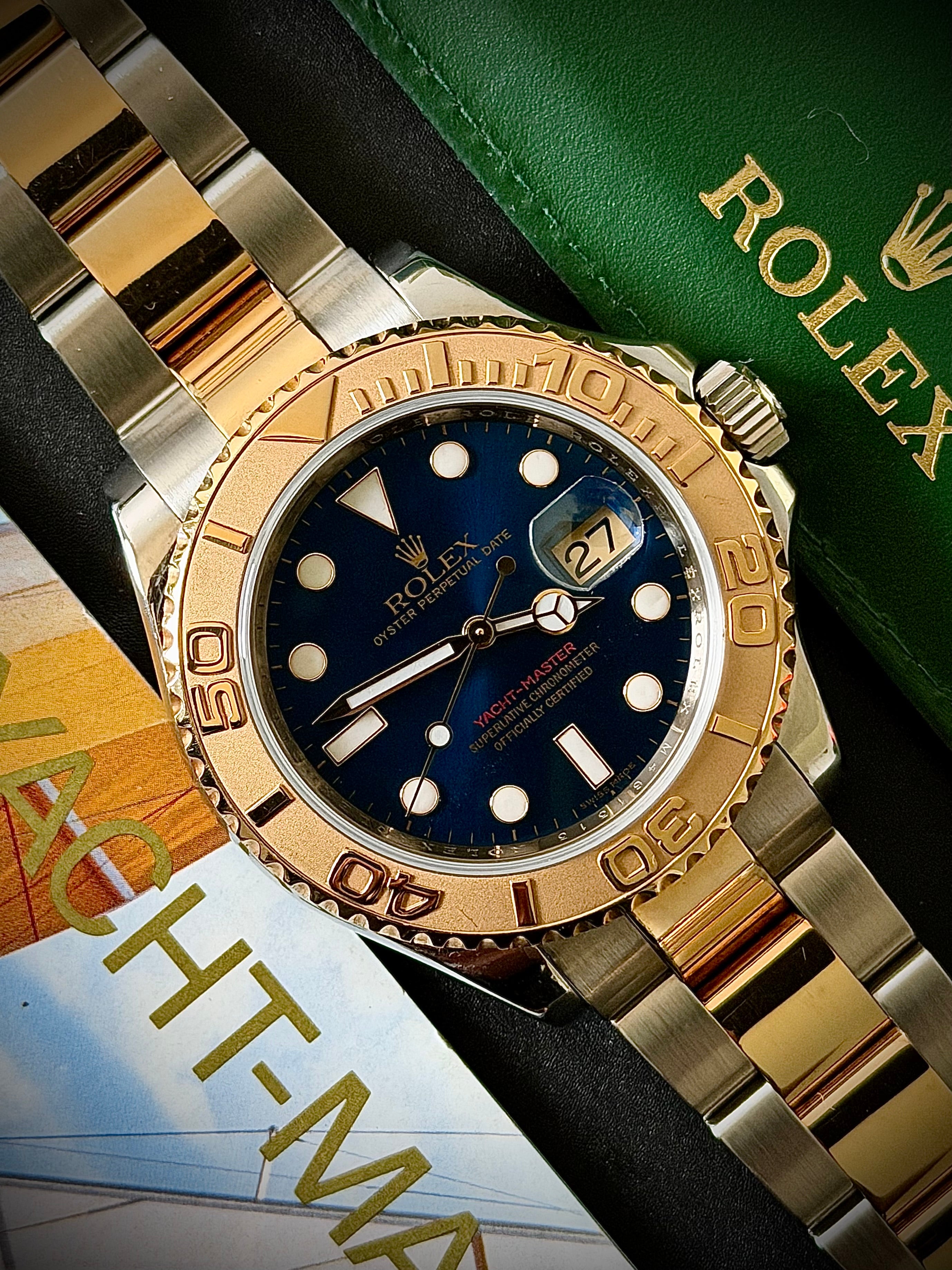 2008 ROLEX YACHT MASTER 40, 16623, BLUE DIAL, TWO-TONE, FULL SET, INC GST