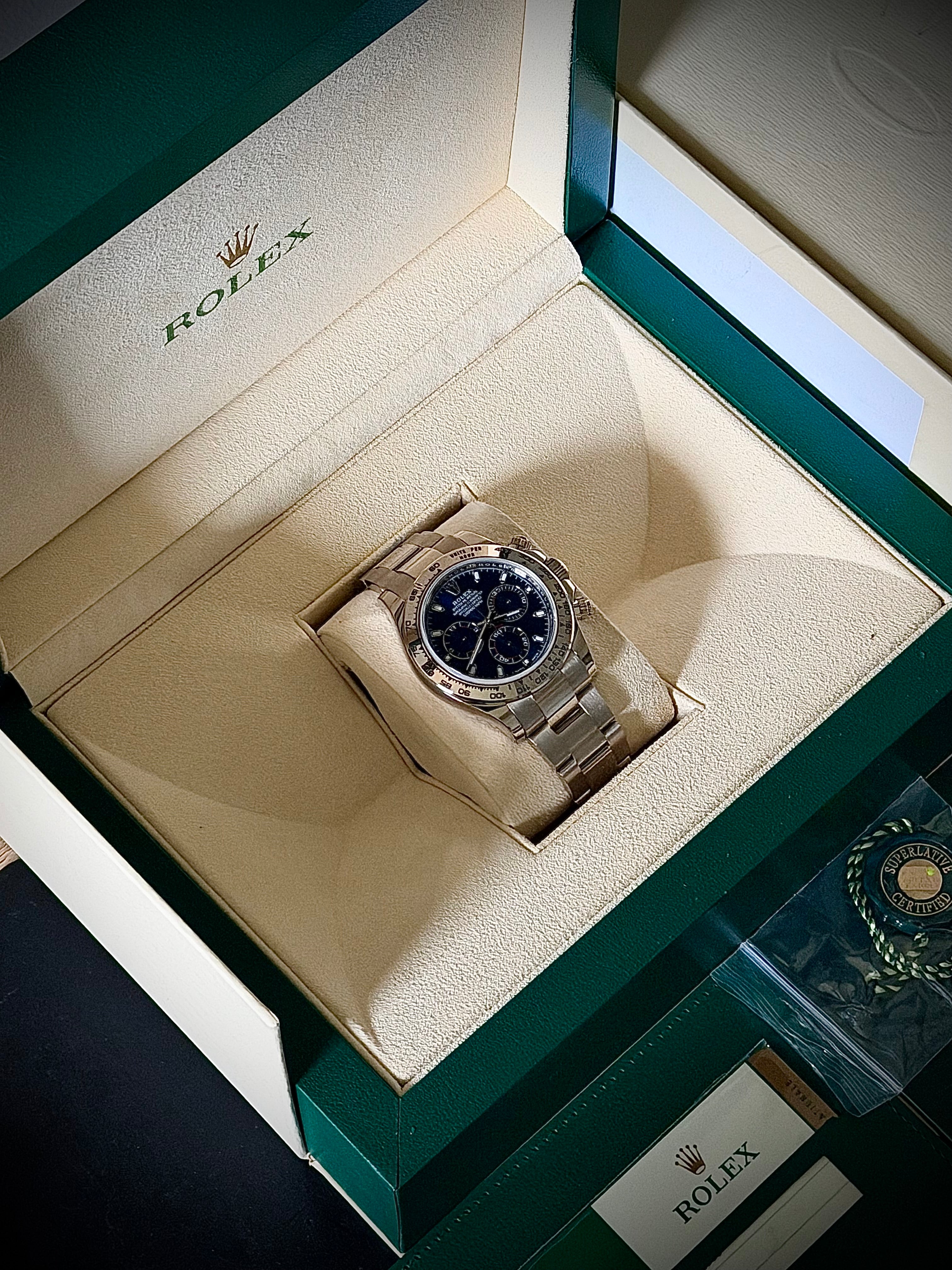2017 ROLEX COSMOGRAPH DAYTONA “JOHN MAYER”, 116509, BLUE DIAL, BOX & PAPERS, INC GST
