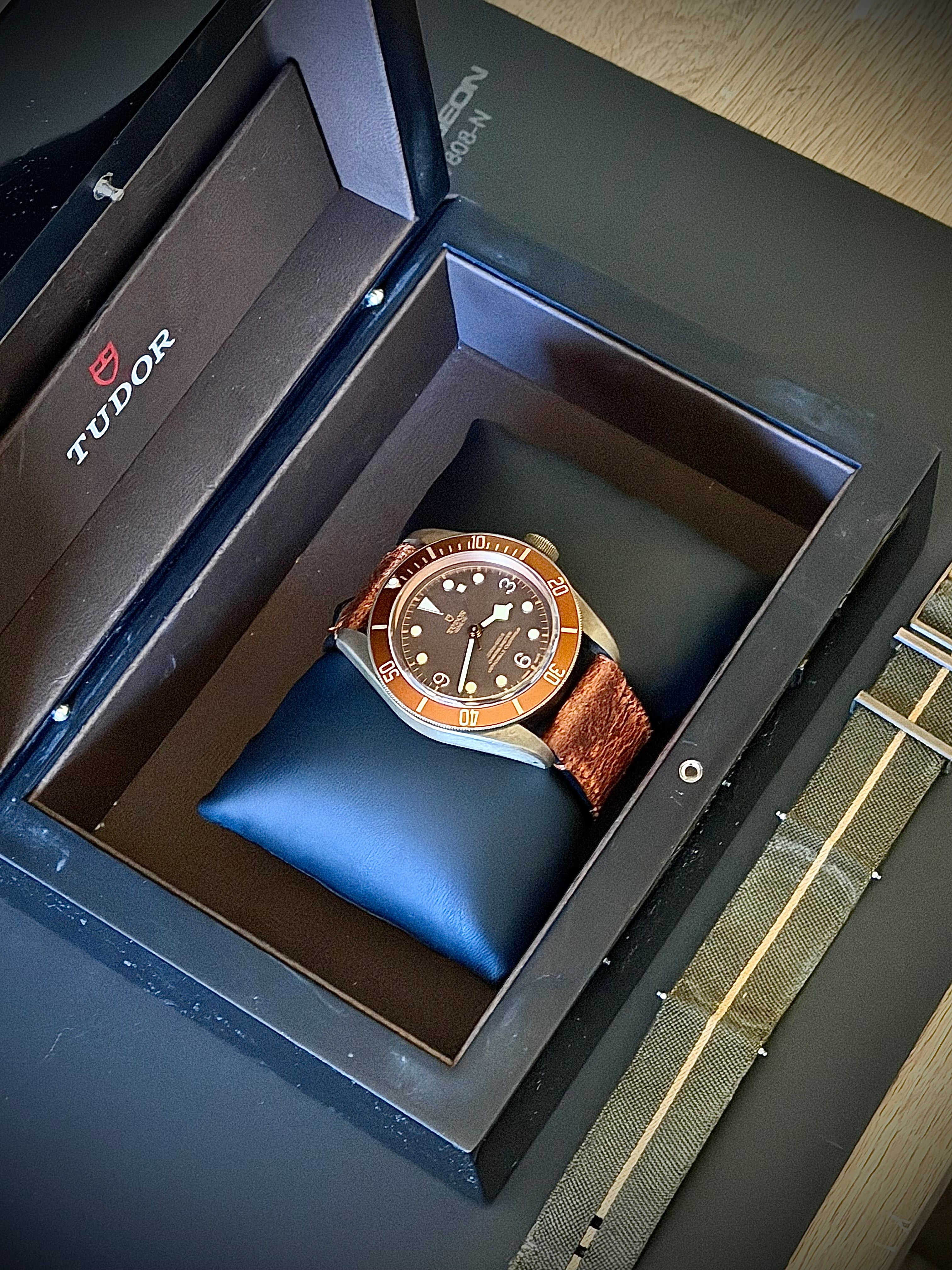 CIRCA 2017 TUDOR BLACK BAY BRONZE, WATCH AND BOX ONLY, INC GST