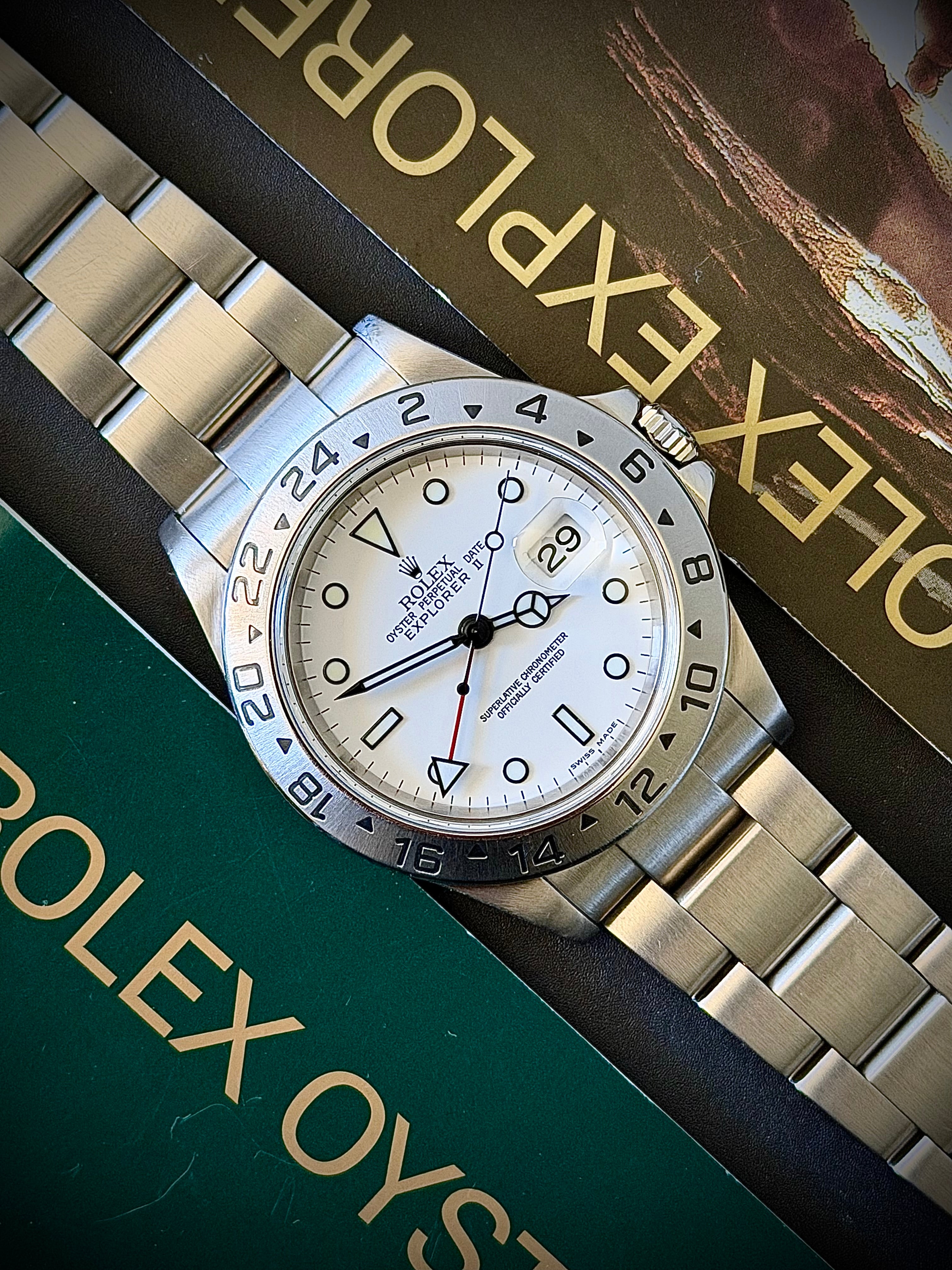 2004 ROLEX EXPLORER II “POLAR”, 16570, NO-HOLES CASE, BOX & BOOKLETS, INC GST
