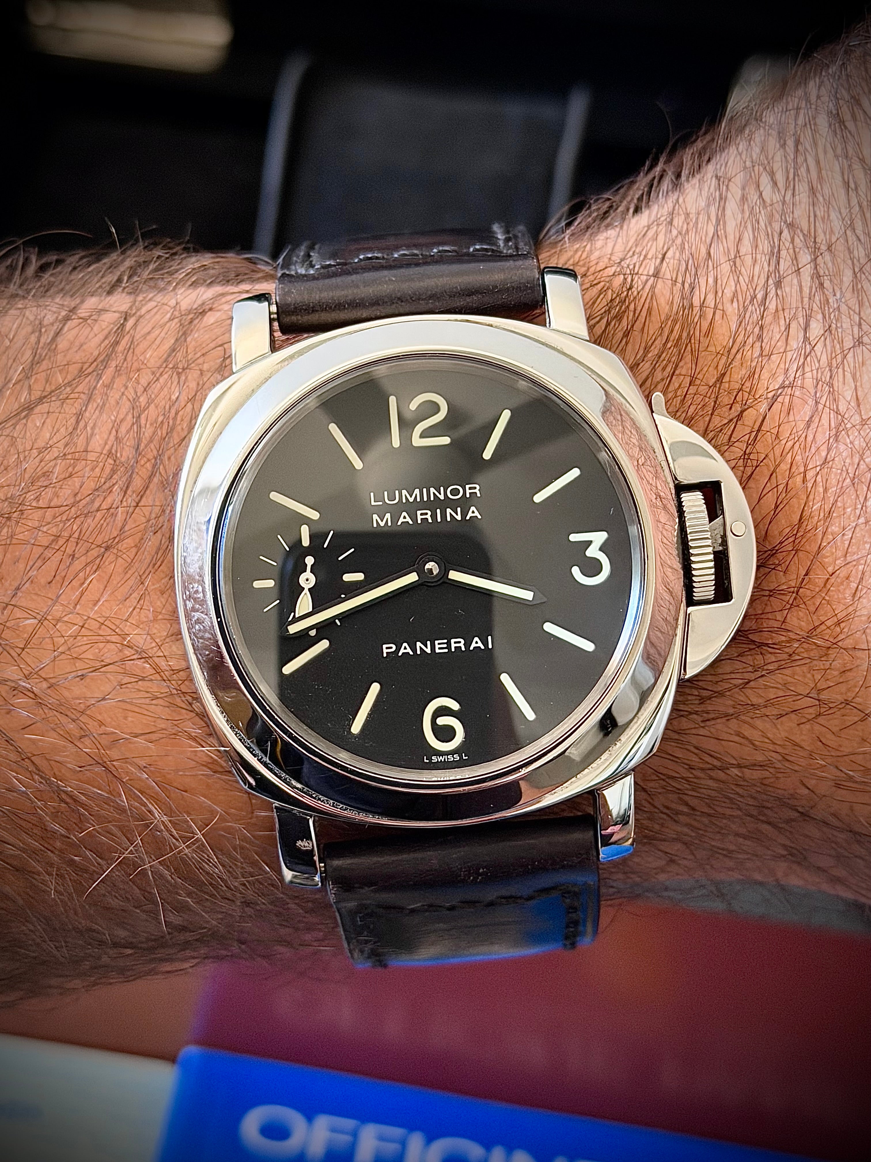 2001 PANERAI LUMINOR MARINA, PAM00001, FULL SET, RECENTLY SERVICED, INC GST