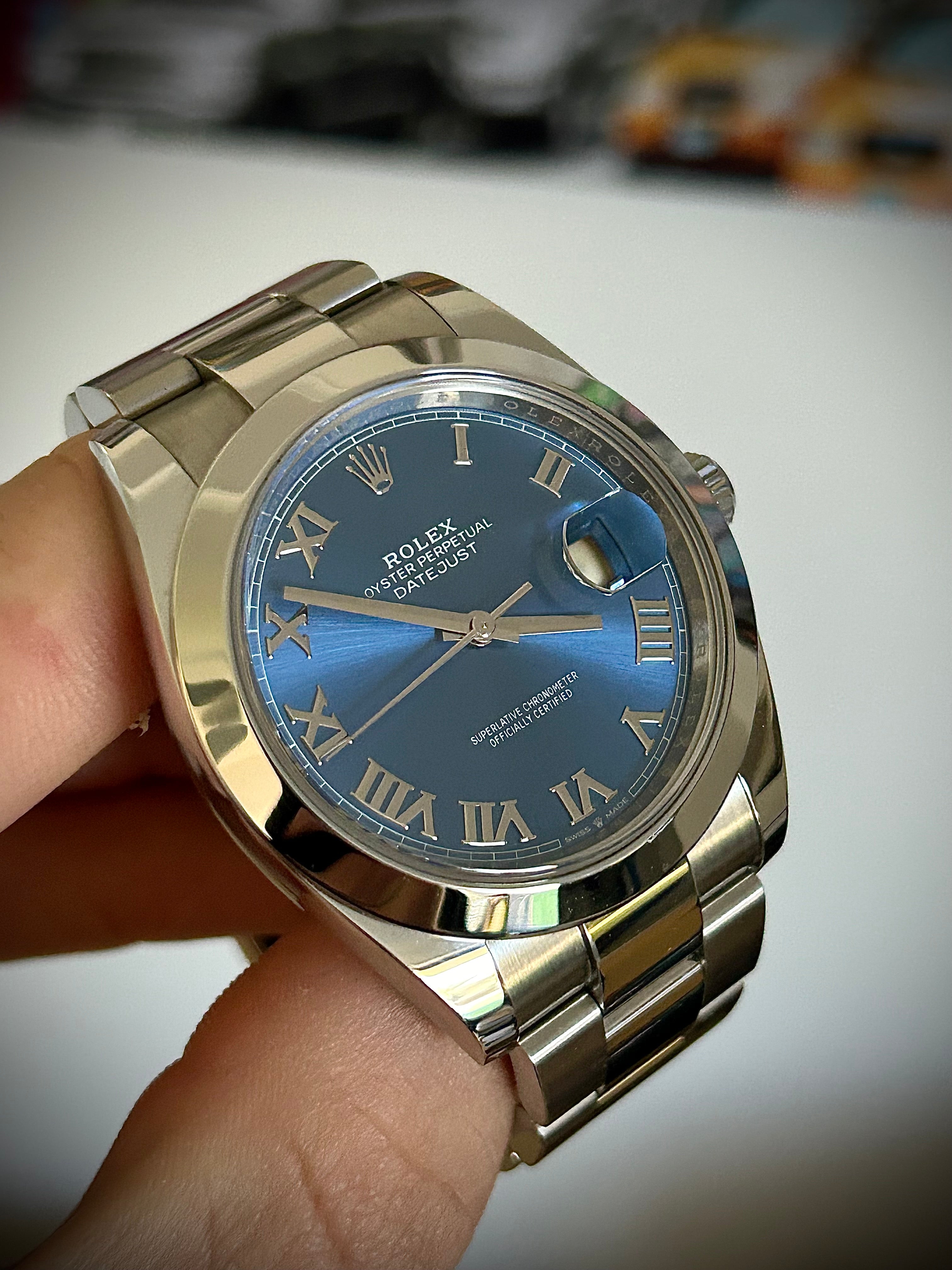 2021 ROLEX DATEJUST 41, 126300, AZZURO, FULL SET, INC GST