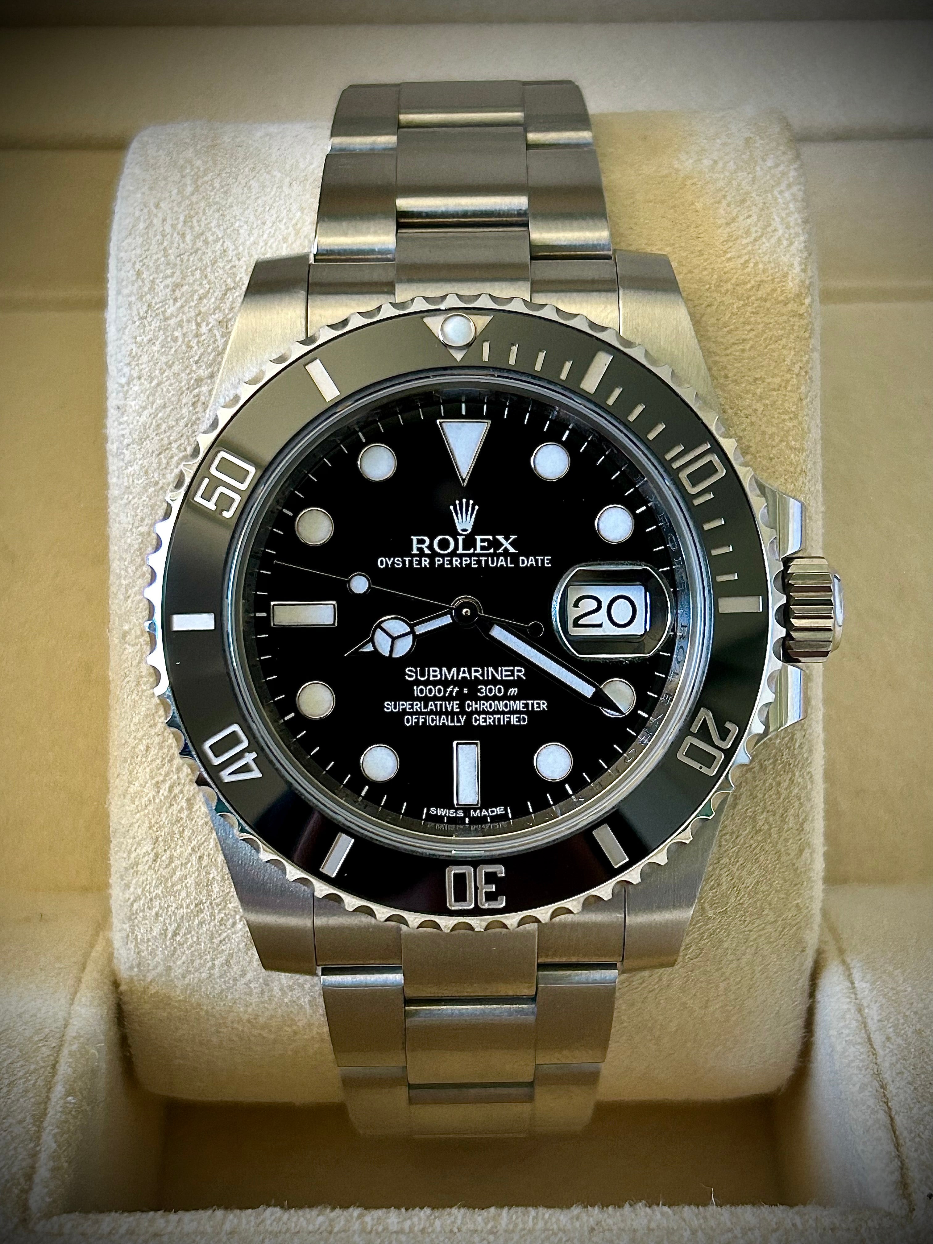 2013 ROLEX SUBMARINER DATE 116610LN, BOX AND PAPERS, INC GST