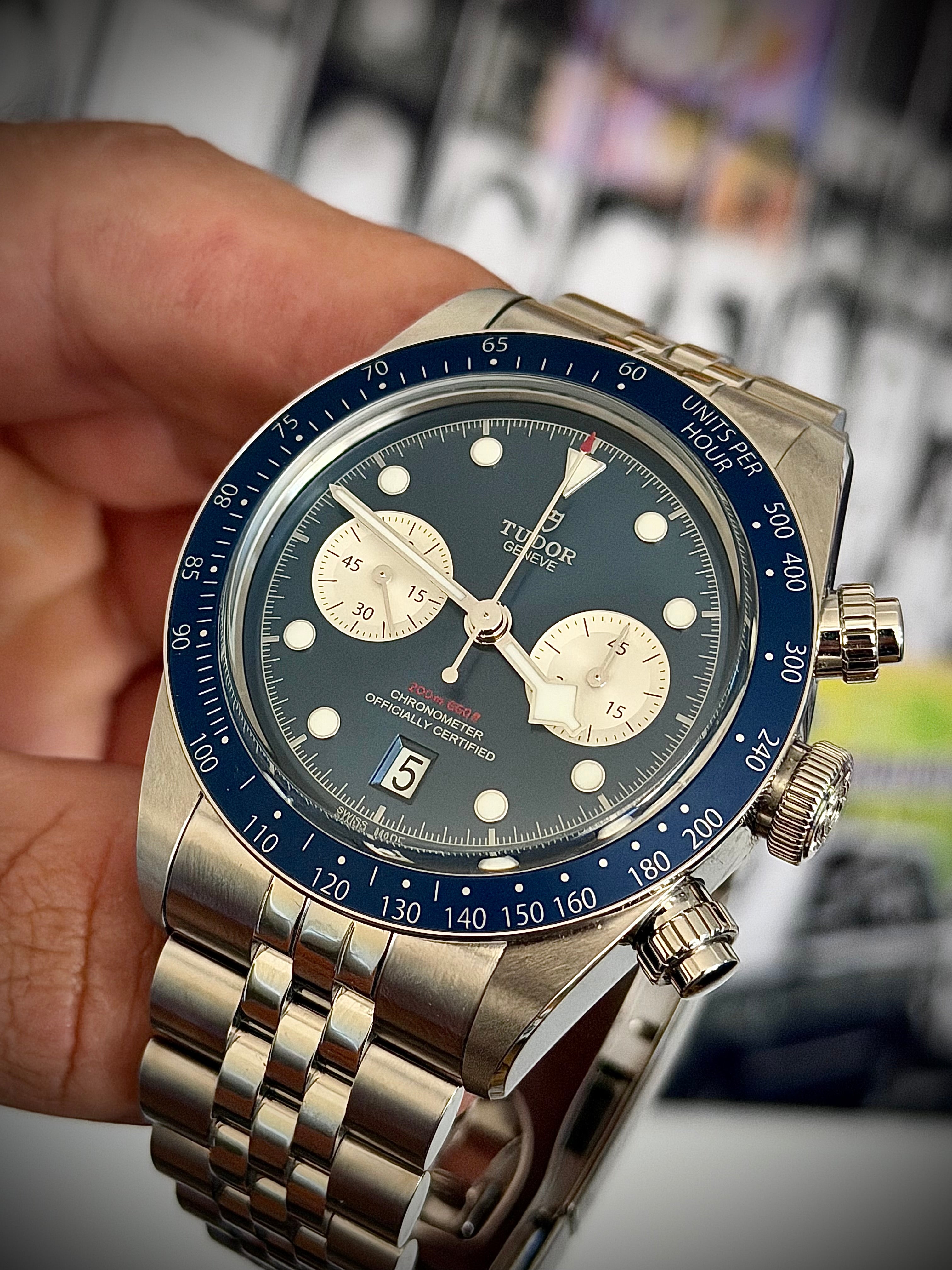 2024 TUDOR BLACK CHRONO BLUE BOUTIQUE EDITION, FULL SET, INC GST