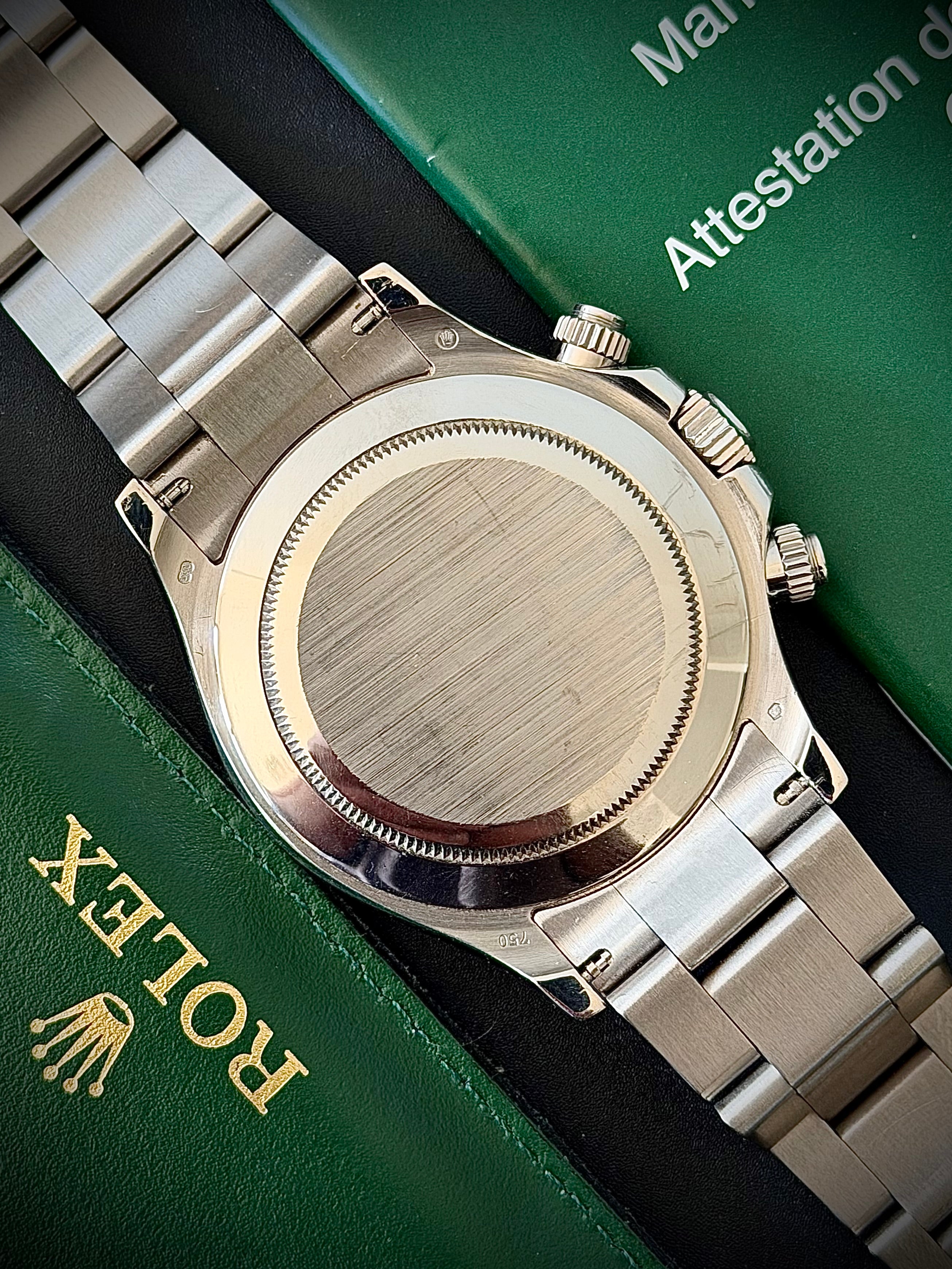 2008 ROLEX DAYTONA 18CT WHITE GOLD, 116509, FACTORY DIAMOND PAVÉ ARABIC DIAL, FULL SET, INC GST