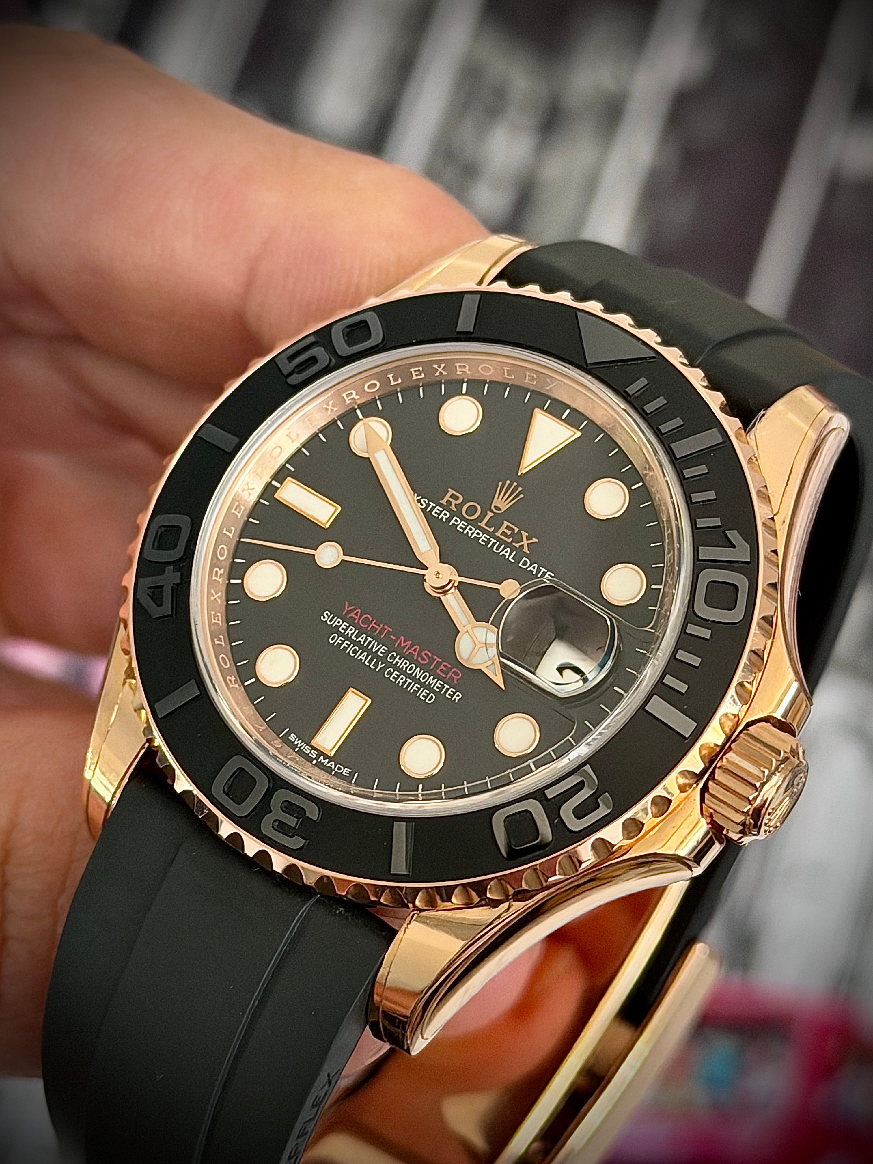 2017 ROLEX YACHT-MASTER 40 ROSE GOLD, 116655, FULL SET, INC GST