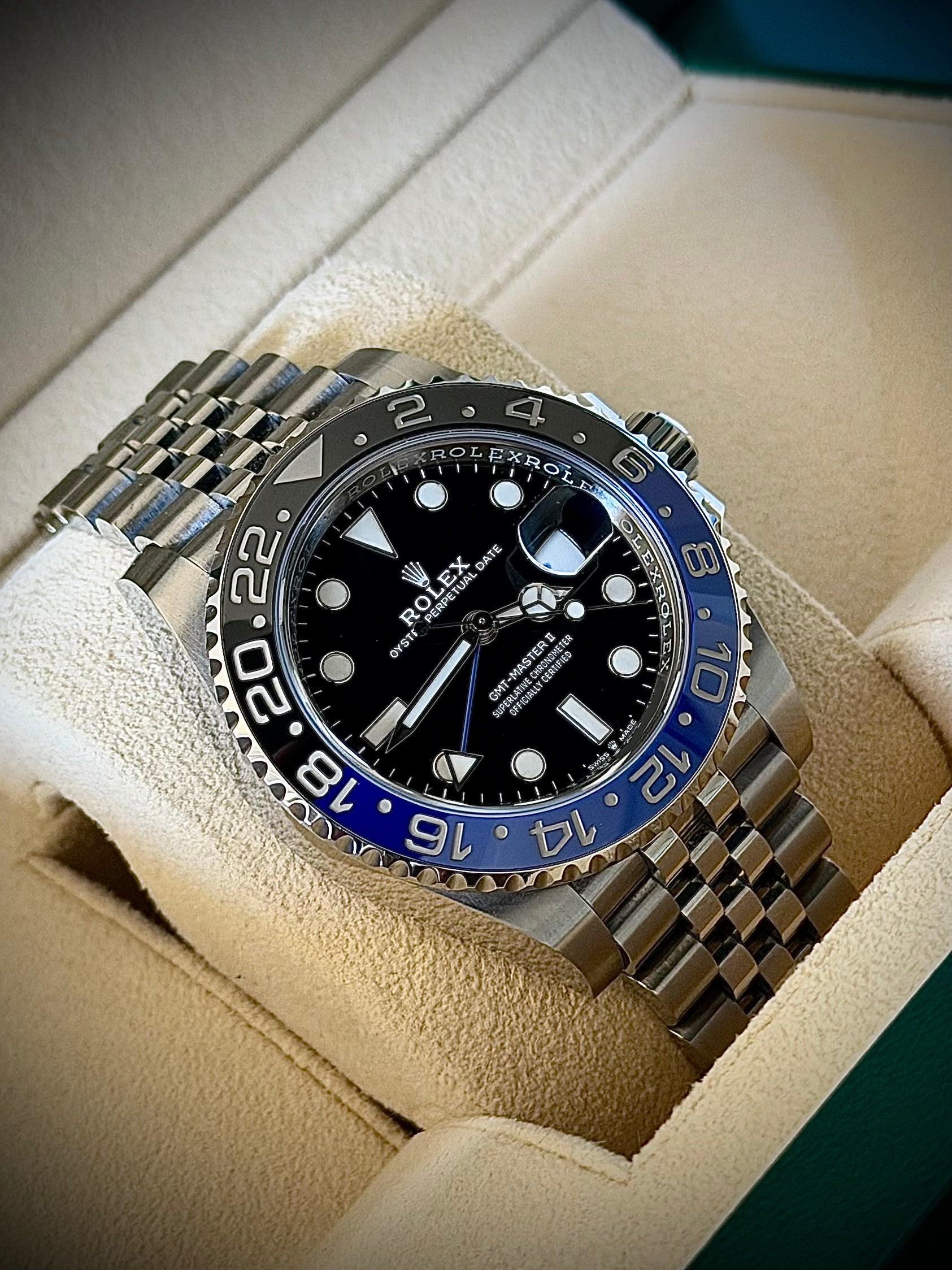 2024 ROLEX GMT MASTER II, BATGIRL, 126710BLNR, FULL SET, INC GST