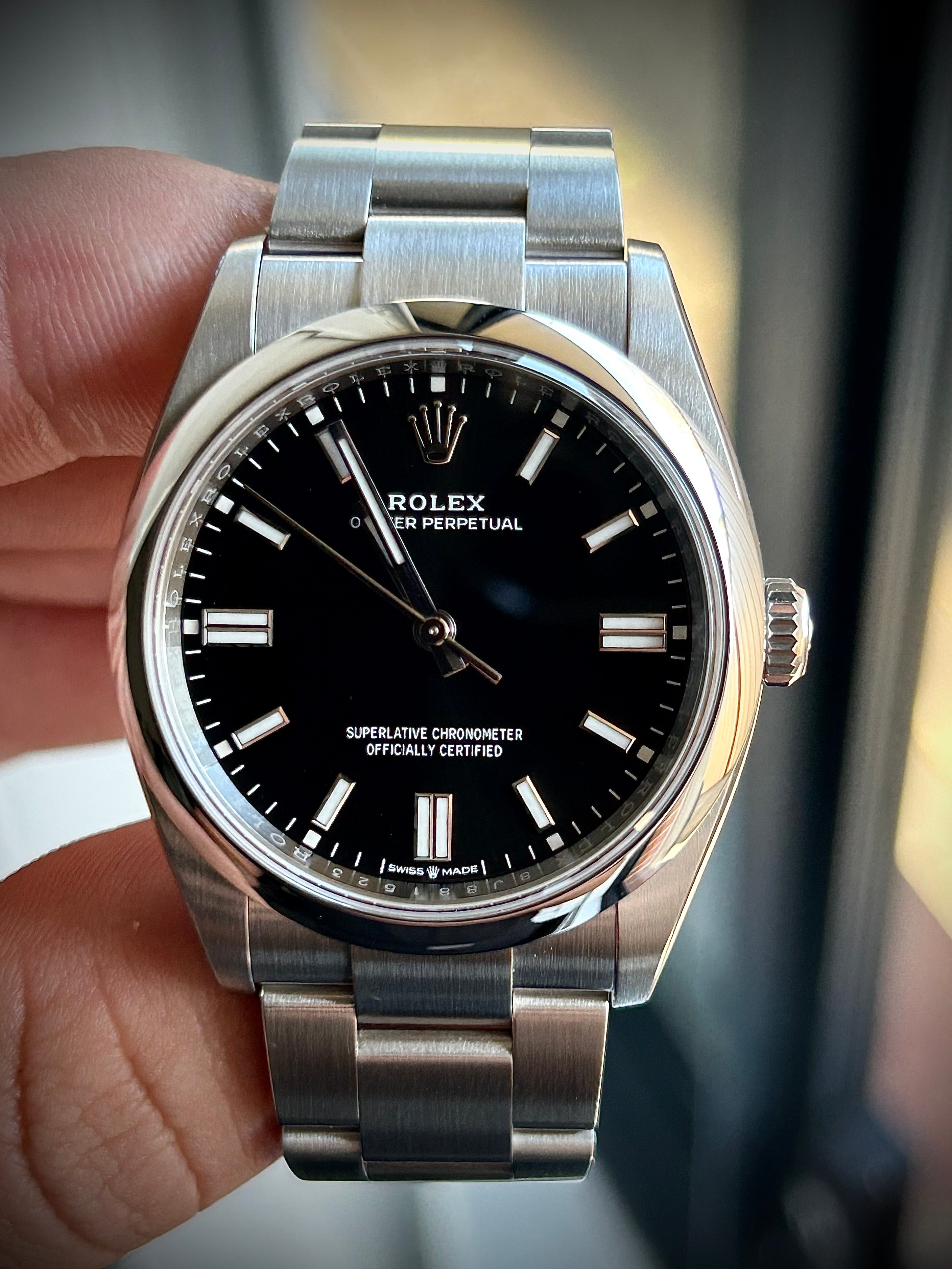 2024 ROLEX OYSTER PERPETUAL 36 BLACK DIAL, BRAND NEW, 126000, FULL SET, INC GST