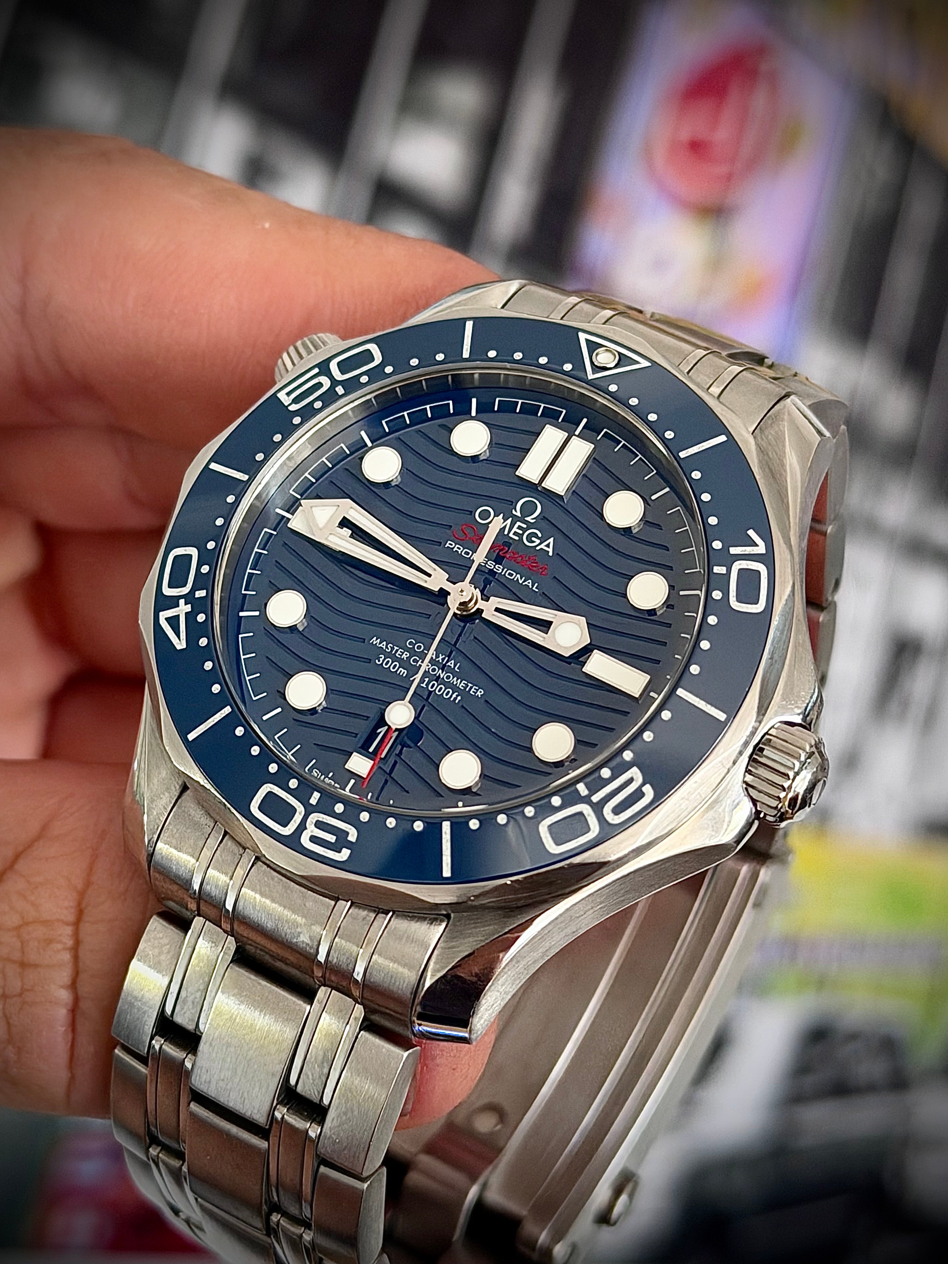 2021 OMEGA SEAMASTER 300, BLUE DIAL, FULL SET, INC GST