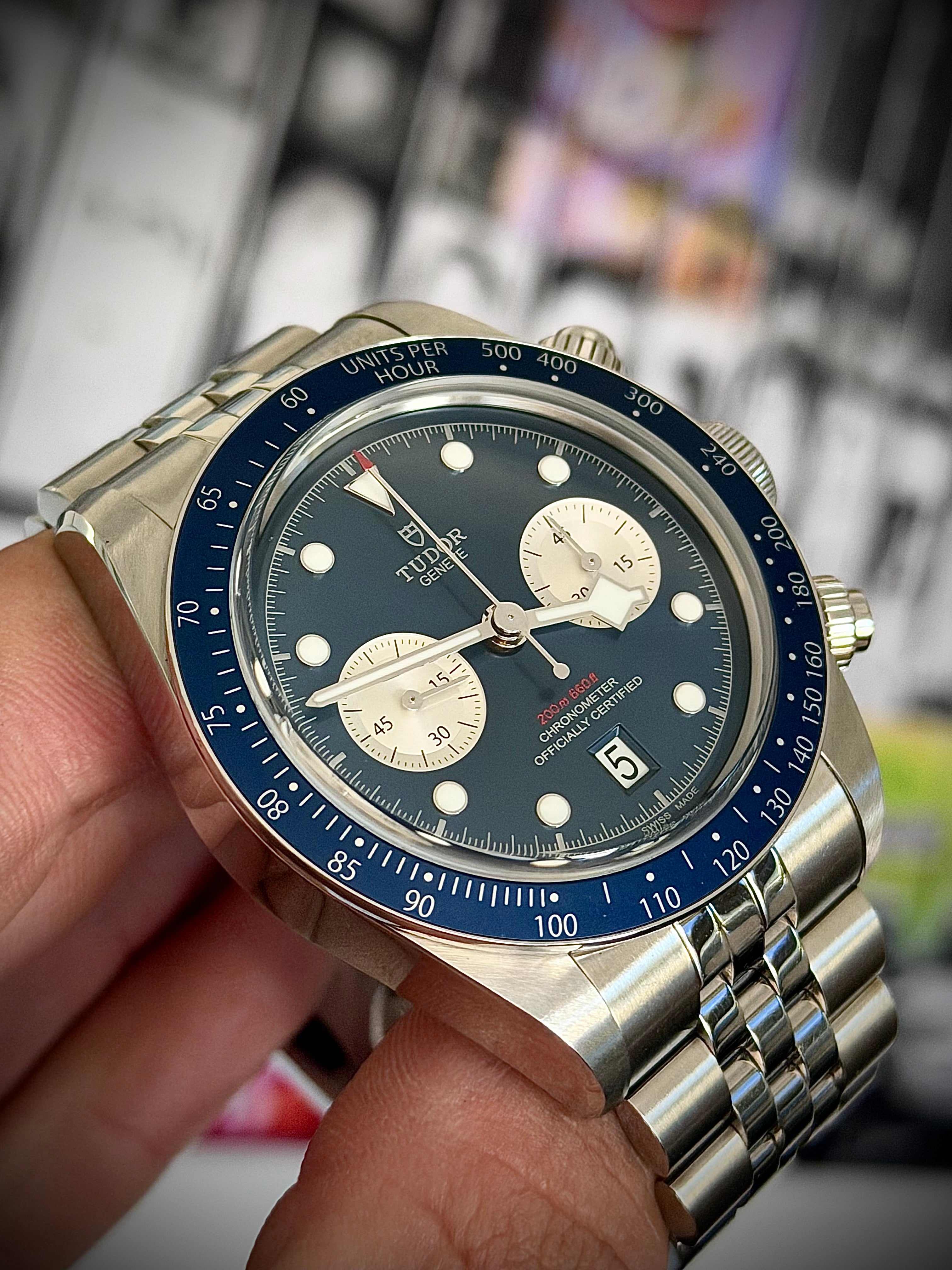 2024 TUDOR BLACK CHRONO BLUE BOUTIQUE EDITION, FULL SET, INC GST