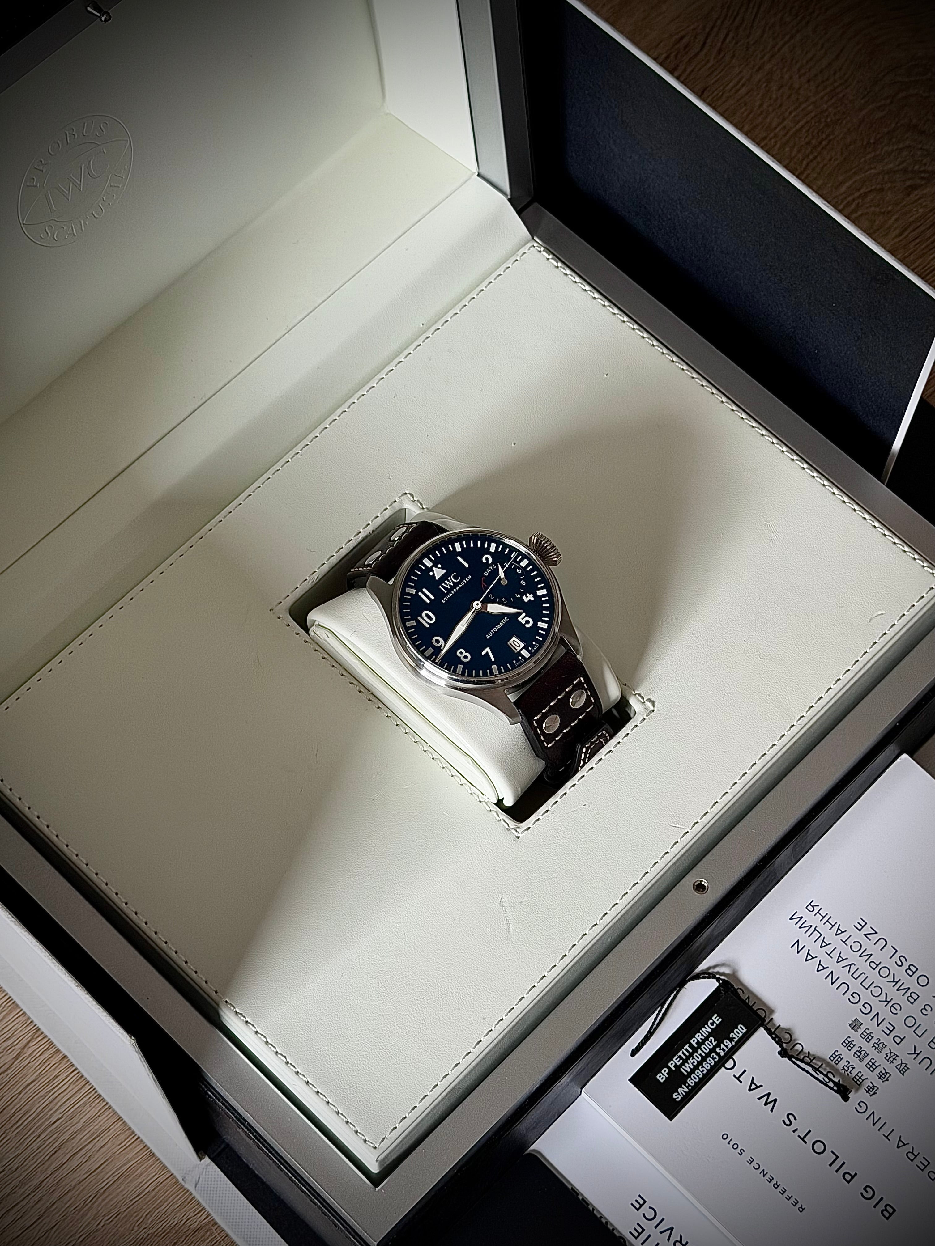 2018 IWC BIG PILOT 46, “LE PETIT PRINCE”, IW501002, BLUE DIAL, FULL SET, INC GST