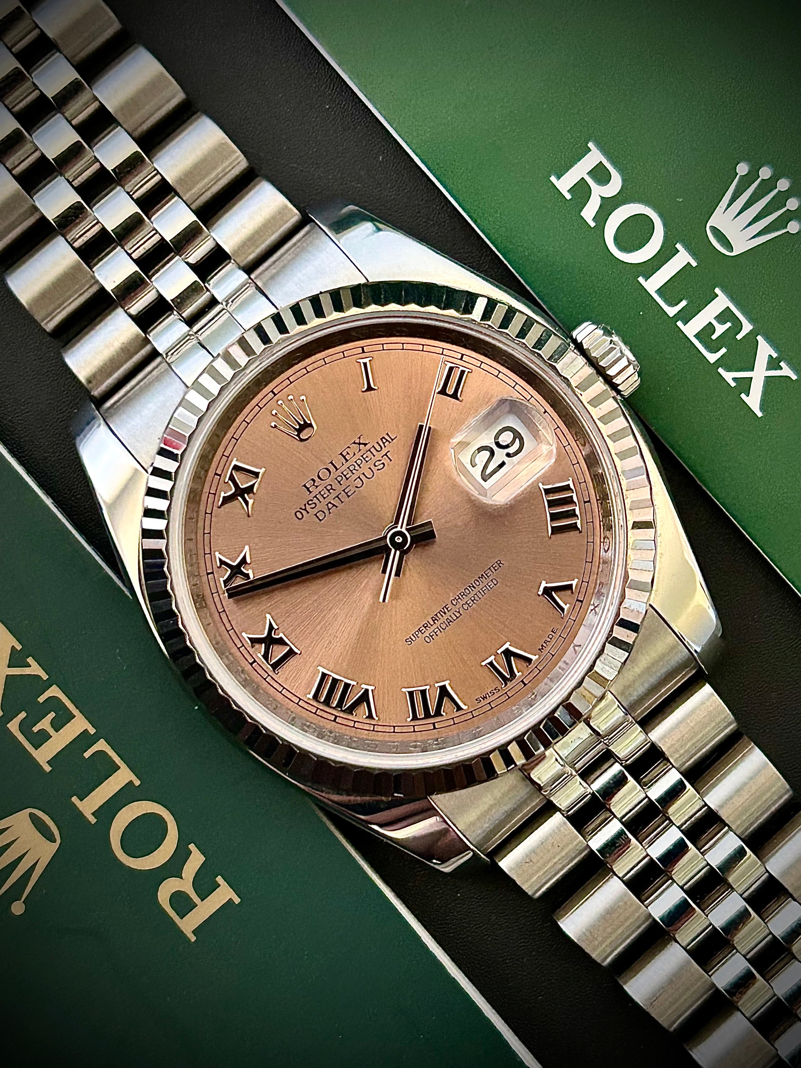2011 ROLEX DATEJUST 36, 116234, SALMON  DIAL, FULL SET, INC GST