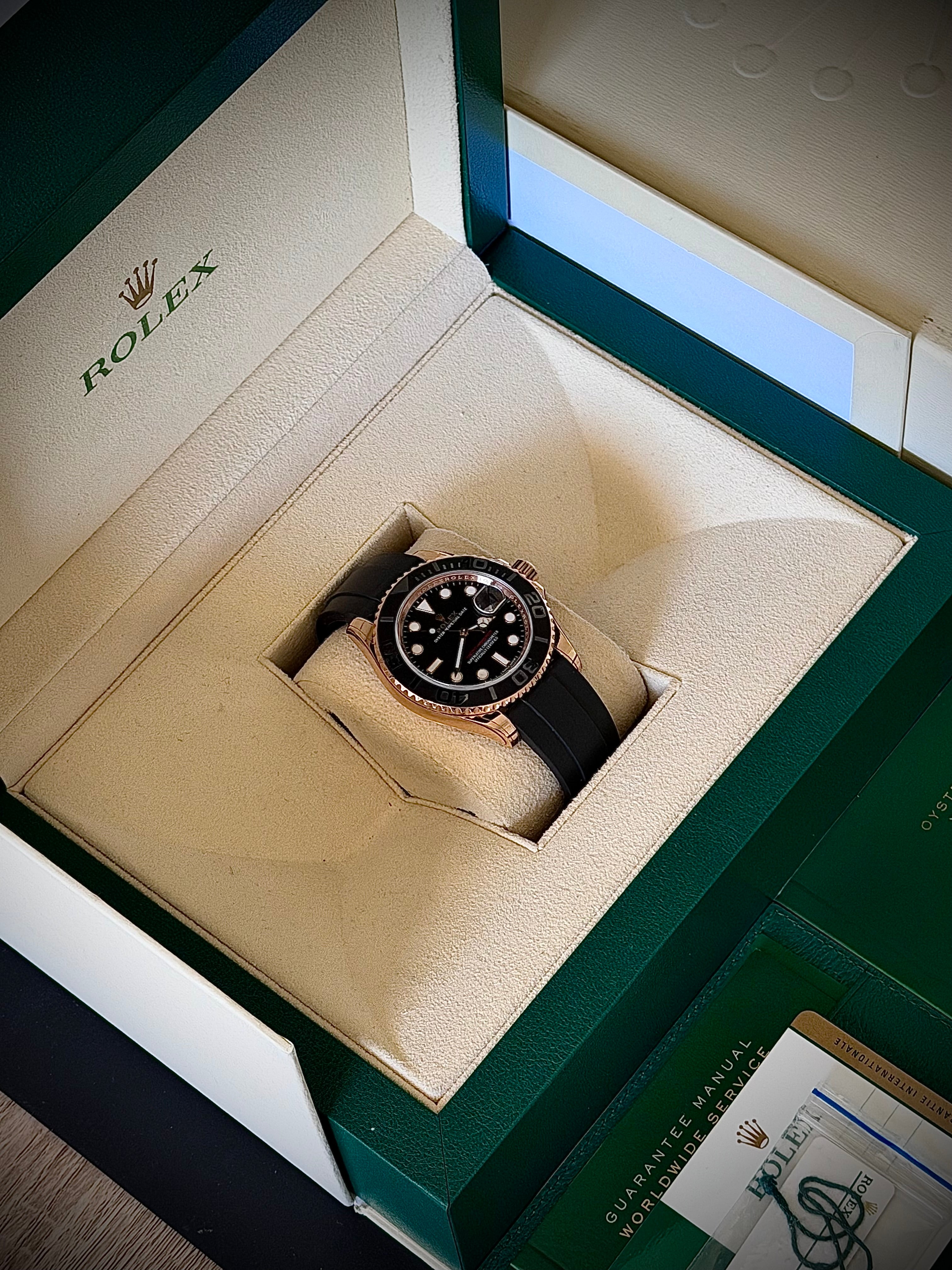 2017 ROLEX YACHT-MASTER 40 ROSE GOLD, 116655, FULL SET, INC GST