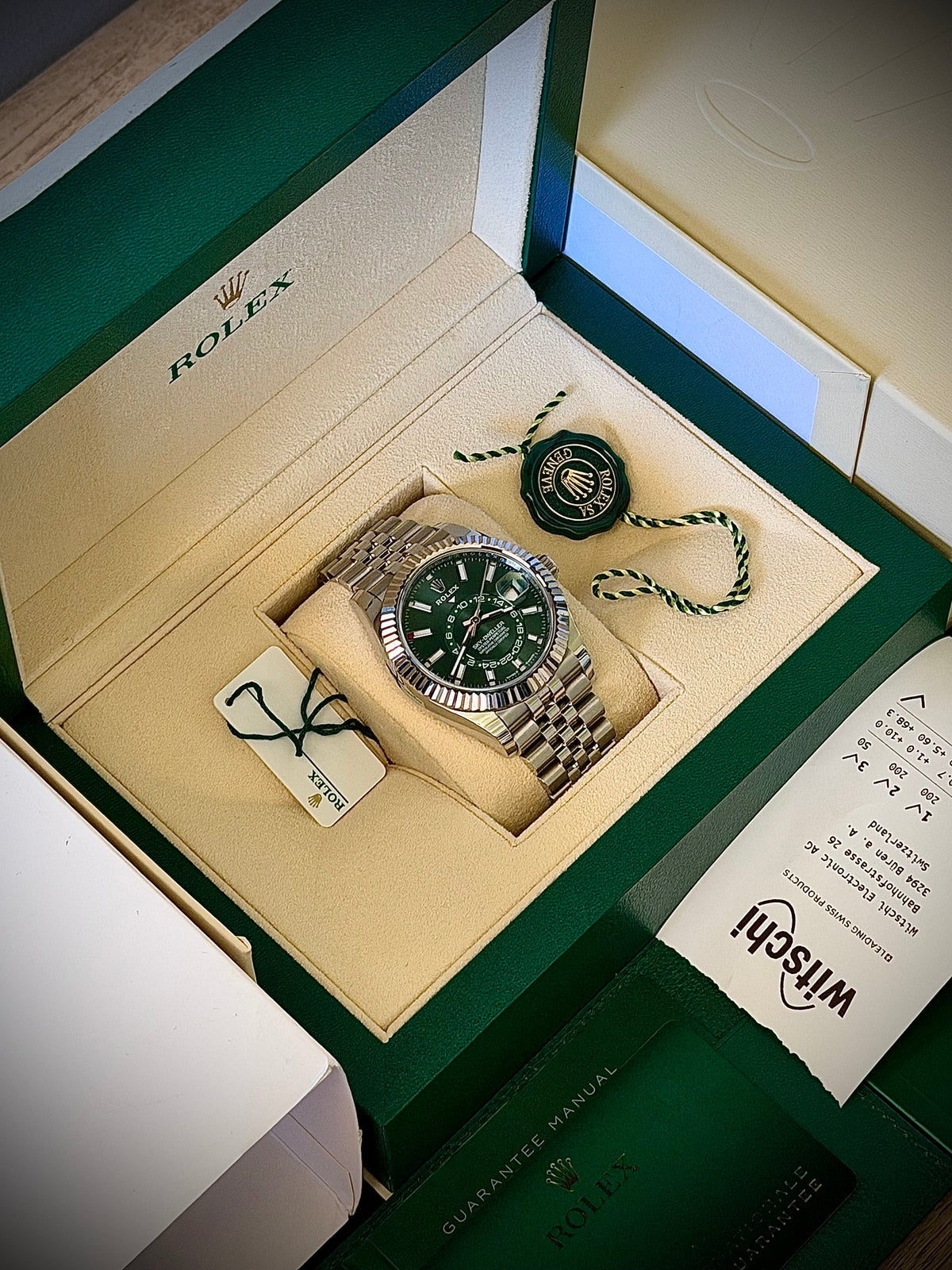 2024 ROLEX SKY-DWELLER, 336934, MINT GREEN DIAL, JUBILEE BRACELET, FULL SET, EXCELLENT CONDITION, INC GST