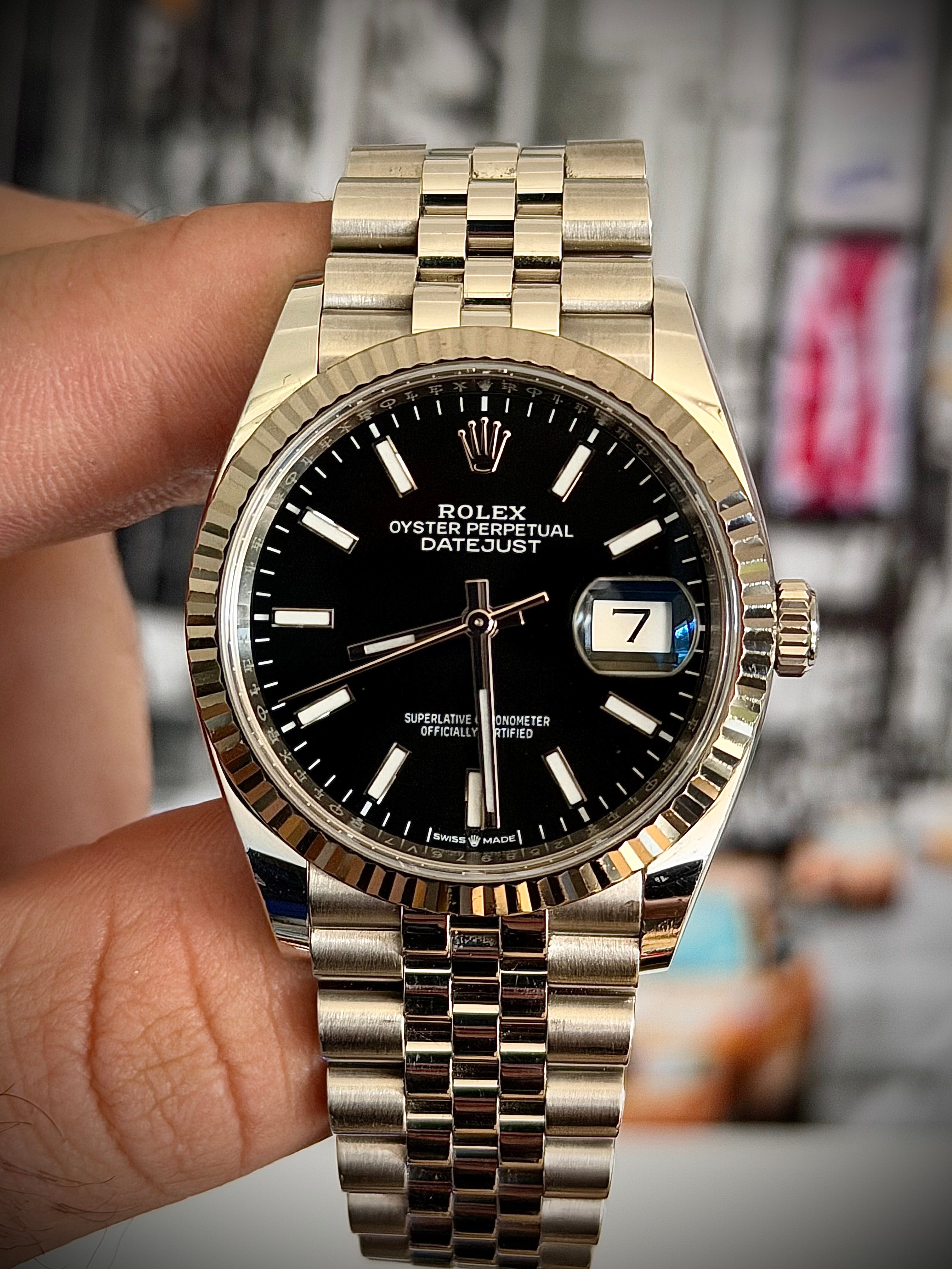 2019 ROLEX DATEJUST 36, 126234, BLACK DIAL, FULL SET, INC GST