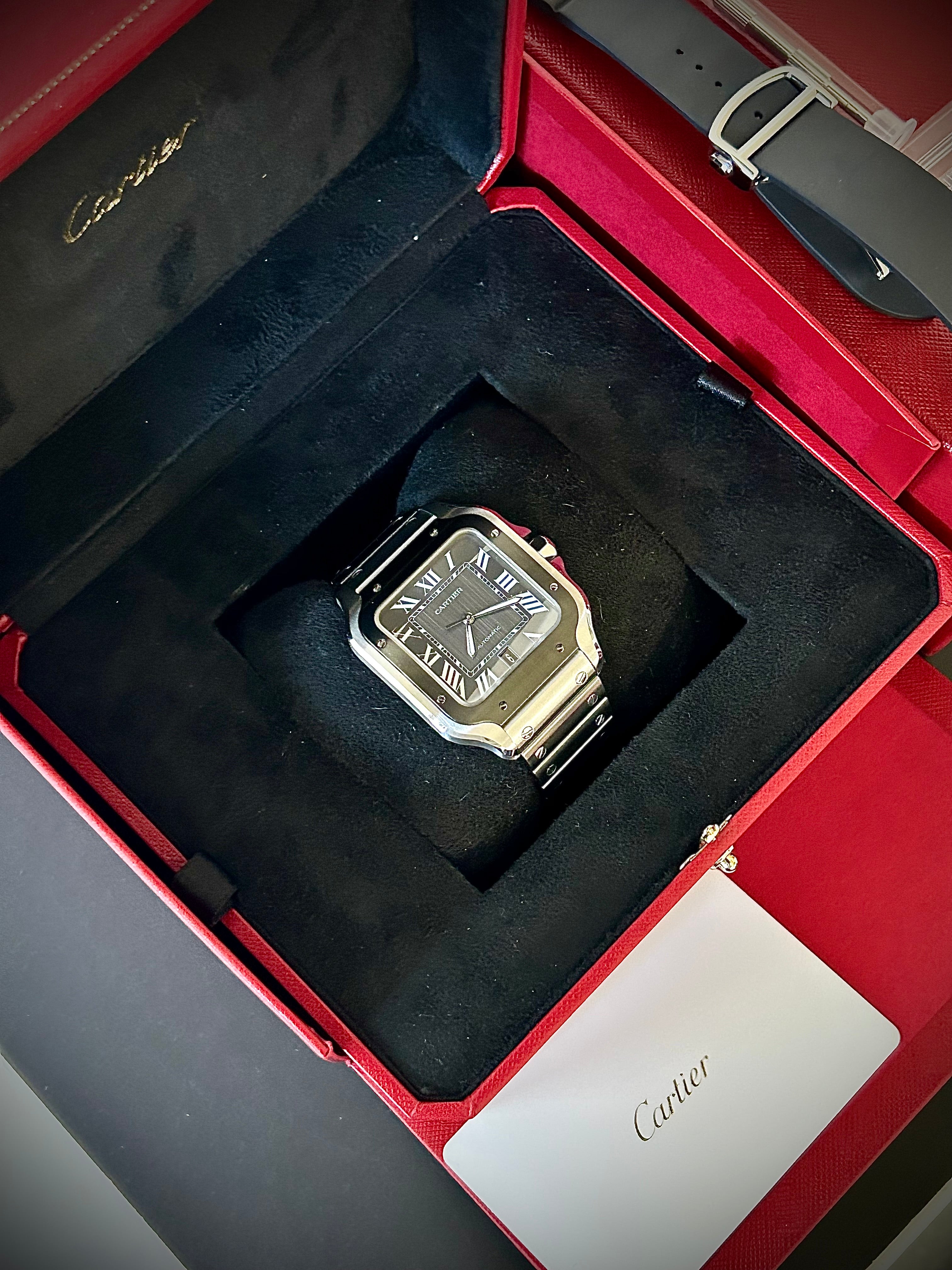 2024 CARTIER SANTOS DE CARTIER LARGE ADLC, WSSA0037, BOX AND PAPERS, INC GST