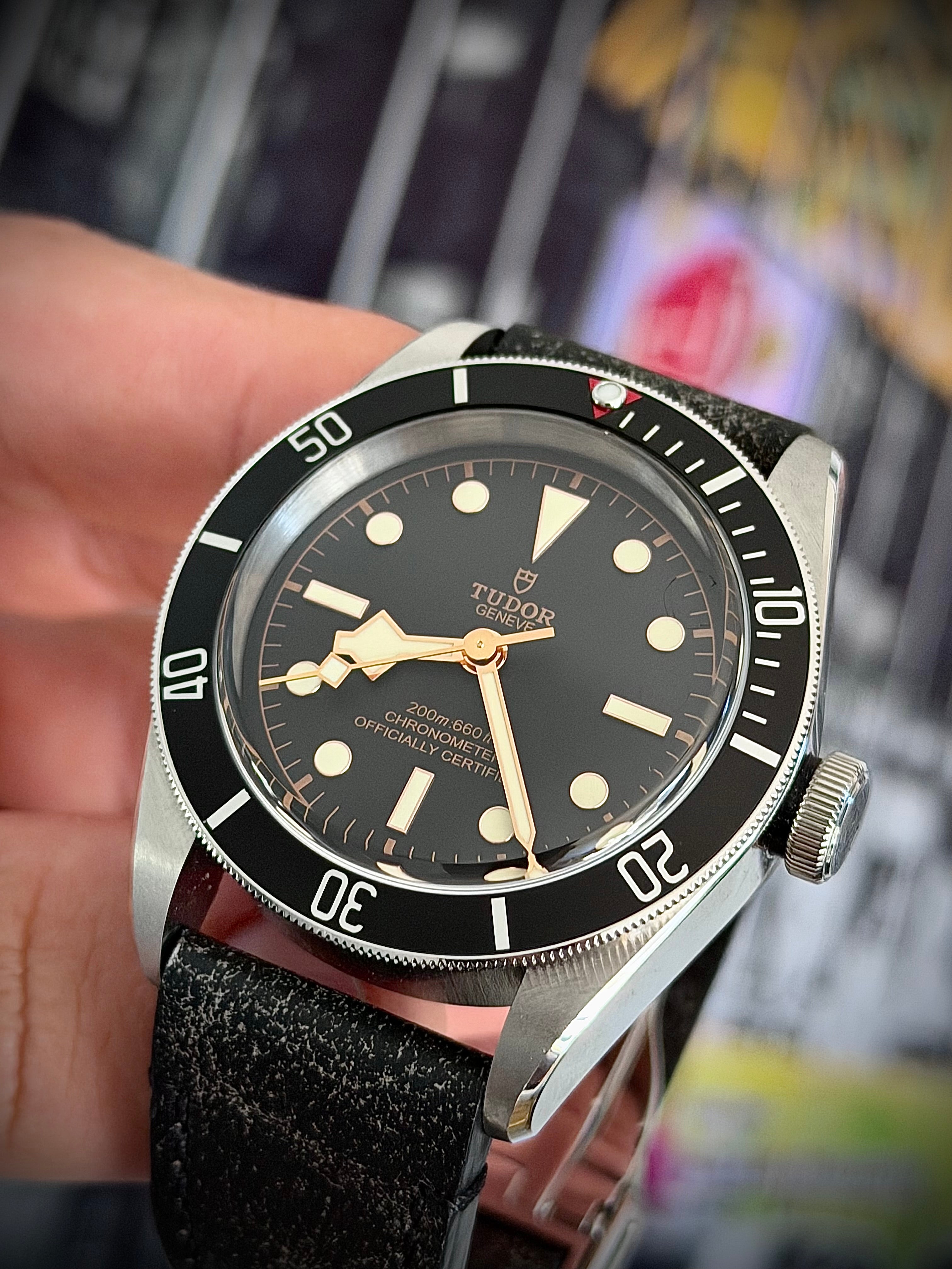 2024 TUDOR BLACK BAY HERITAGE 41 BLACK, FULL SET, ON LEATHER, INC GST