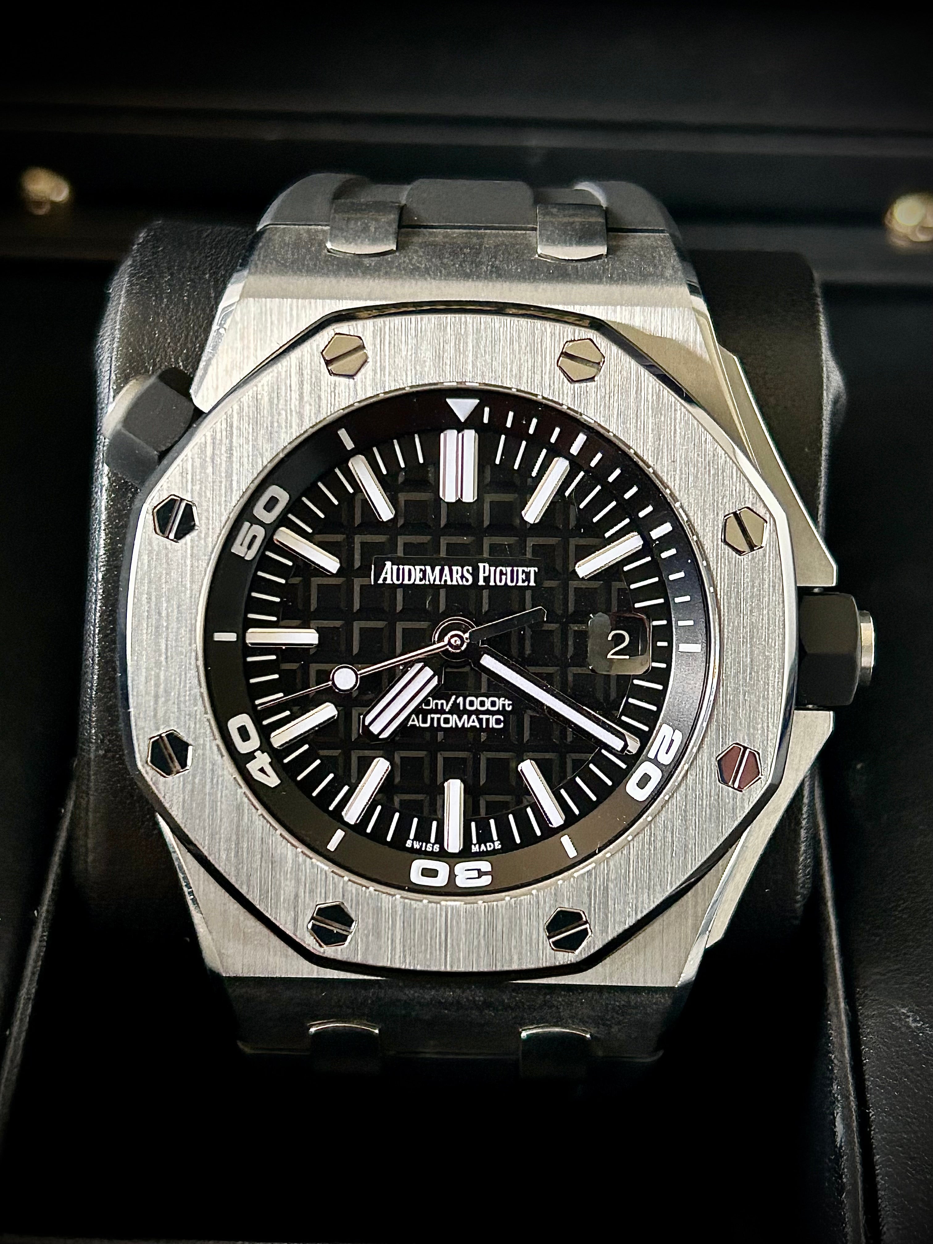 2021 AUDEMARS PIGUET ROYAL OAK OFFSHORE DIVER, 15710ST, BOX AND PAPERS INC GST
