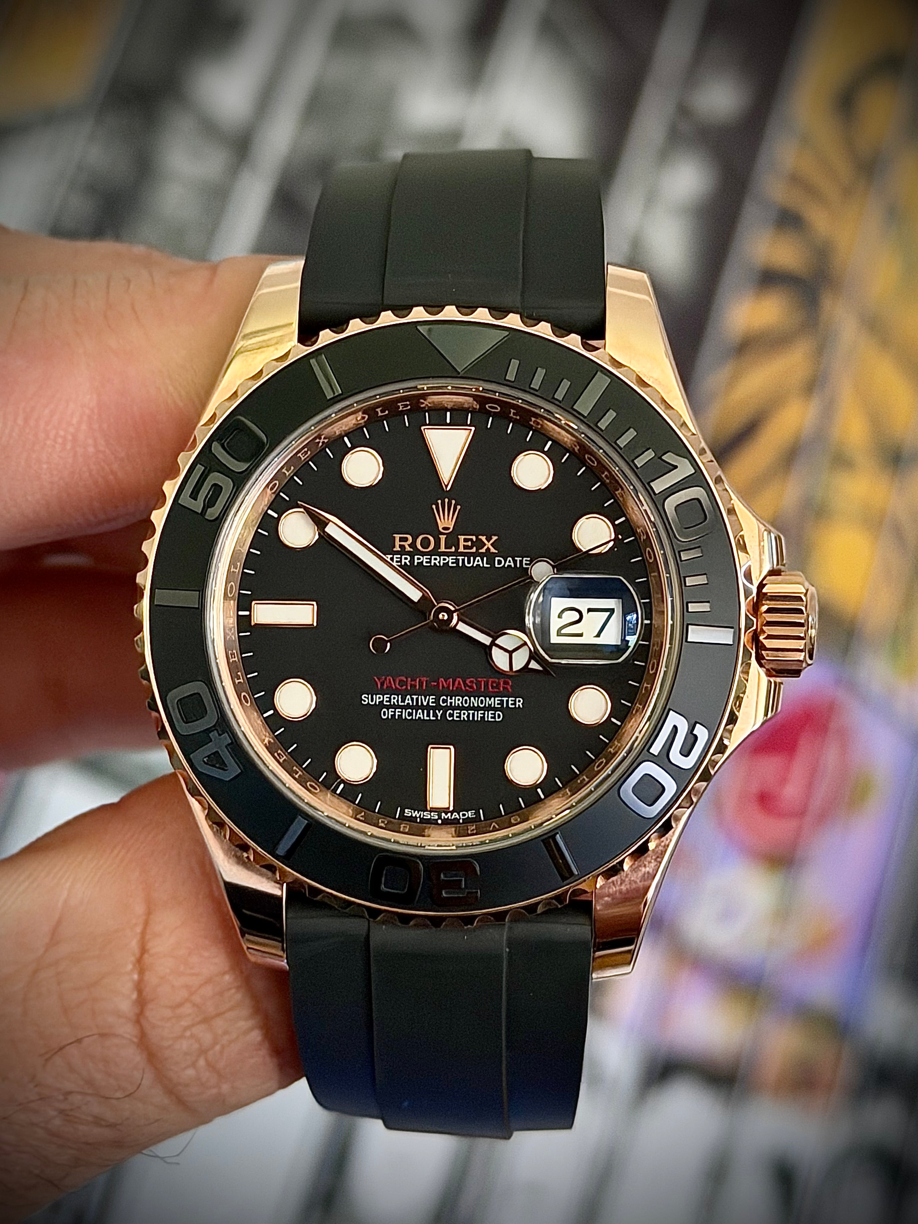 2018 ROLEX YACHT-MASTER 40, 116655, 18CT EVEROSE GOLD, FULL SET, INC GST