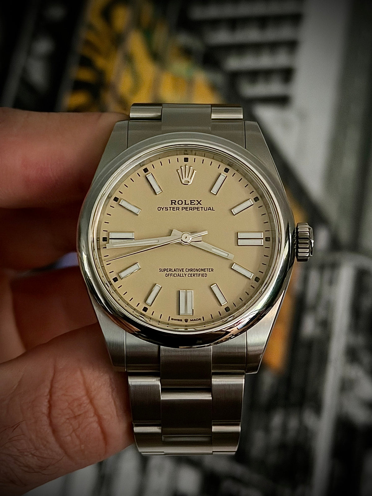2026 ROLEX OYSTER PERPETUAL 41, 134300, BEIGE DIAL, AS NEW, FULL SET, INC GST