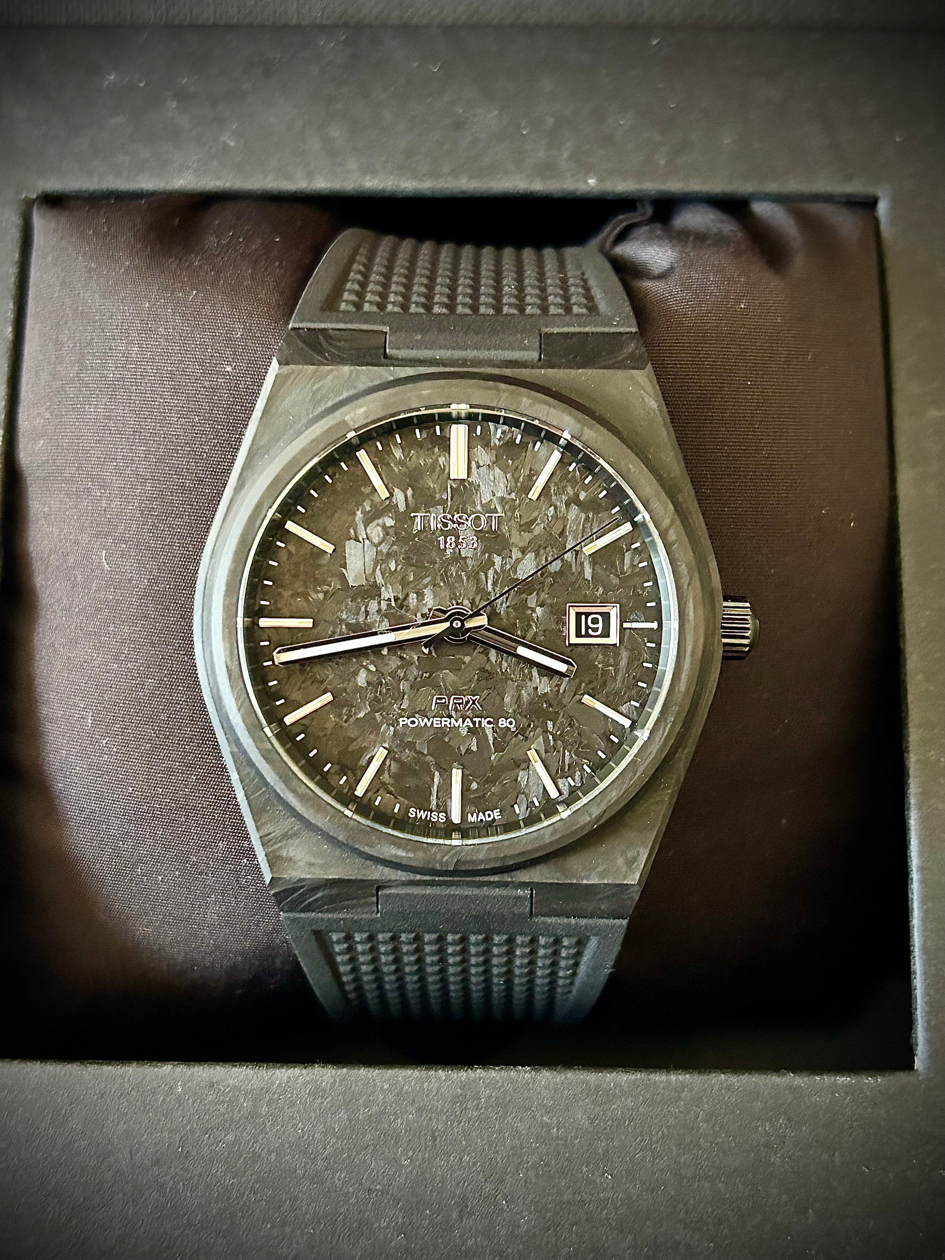 2025 TISSOT PRX POWERMATIC 80 40MM CARBON, FULL SET, INC GST