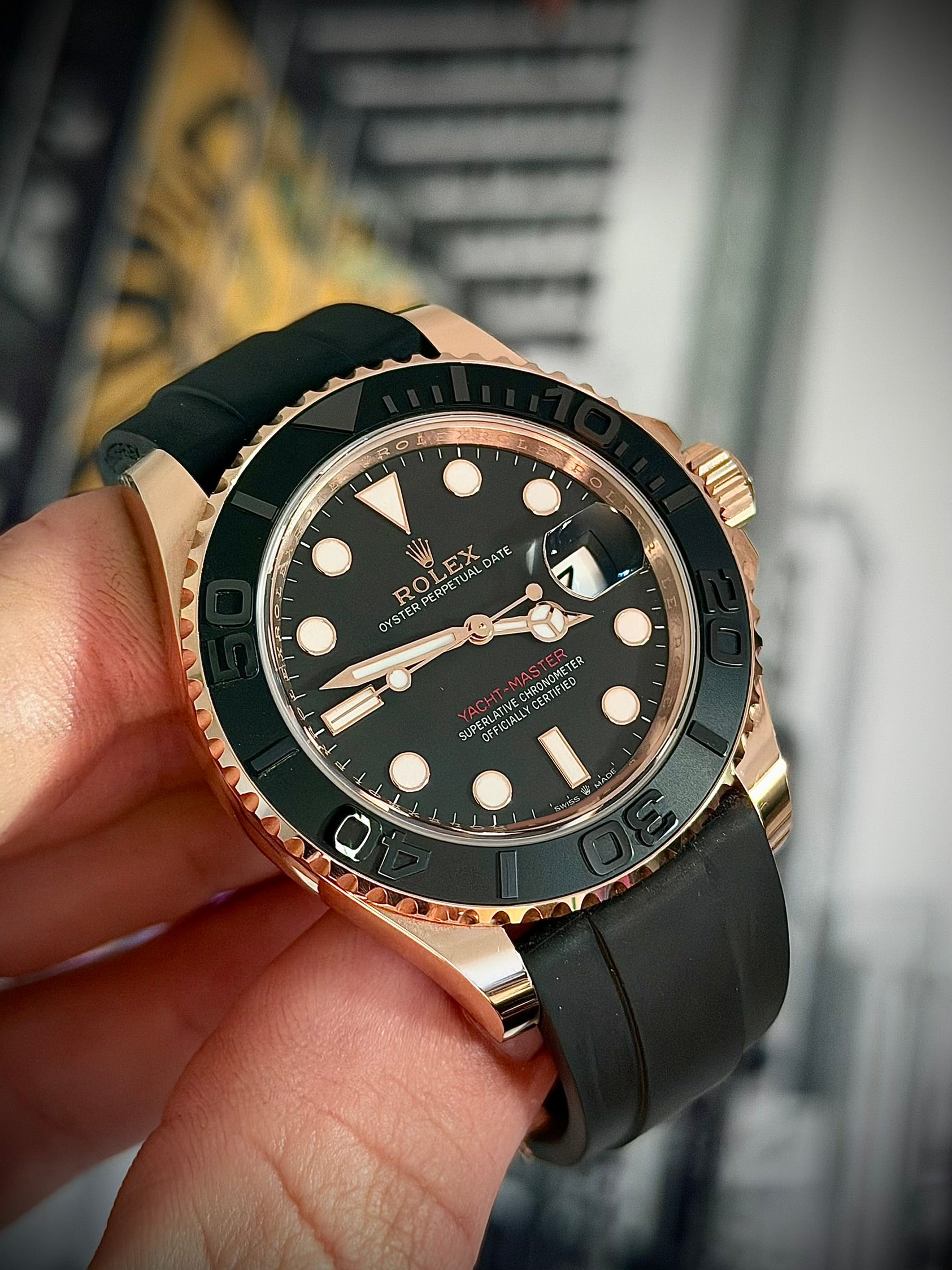 2024 ROLEX YACHT-MASTER 40, 126655, 18CT EVEROSE GOLD, OYSTERFLEX, FULL SET, INC GST