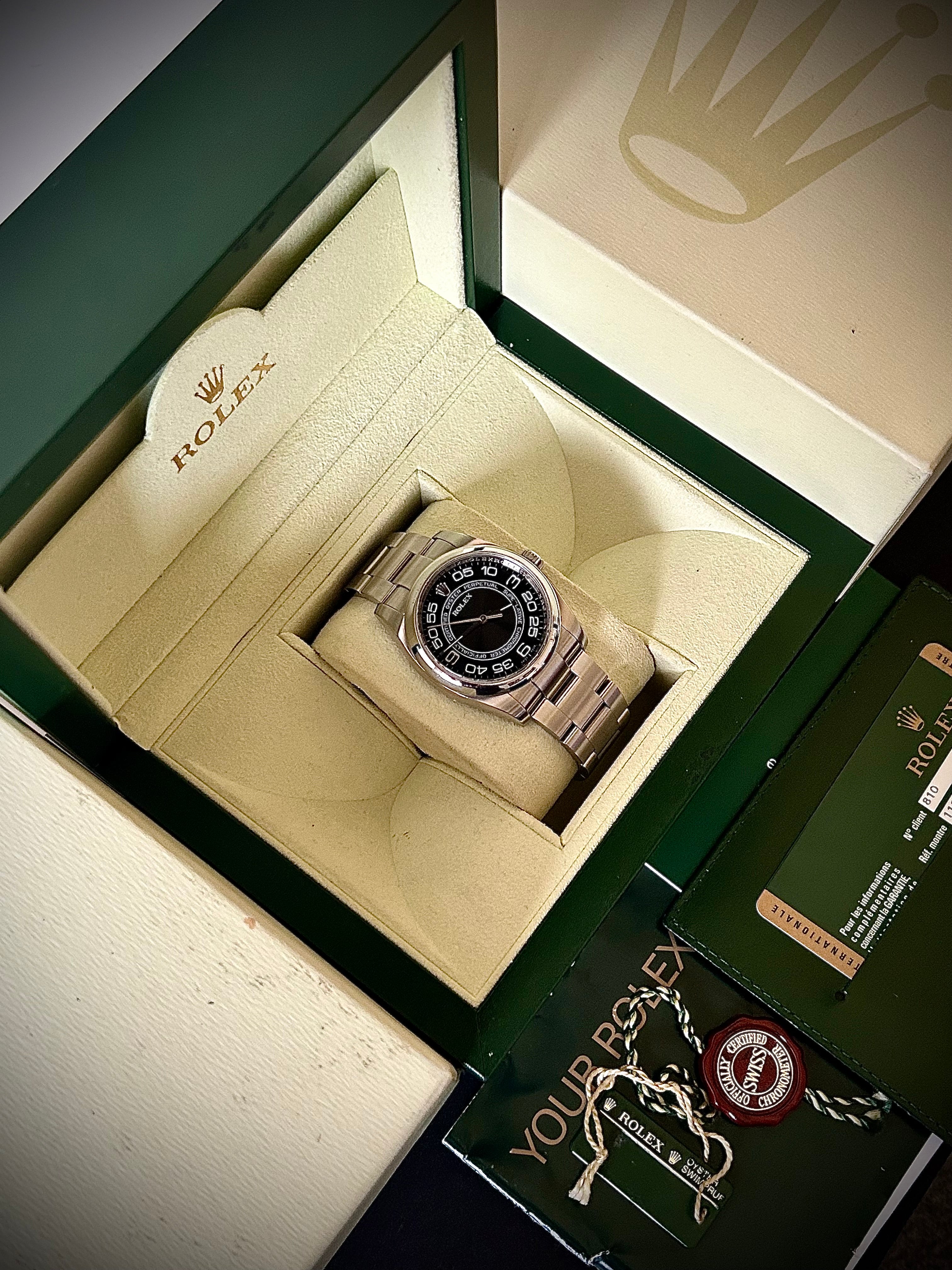 2011 ROLEX OYSTER PERPETUAL 36, FULL SET, INC GST