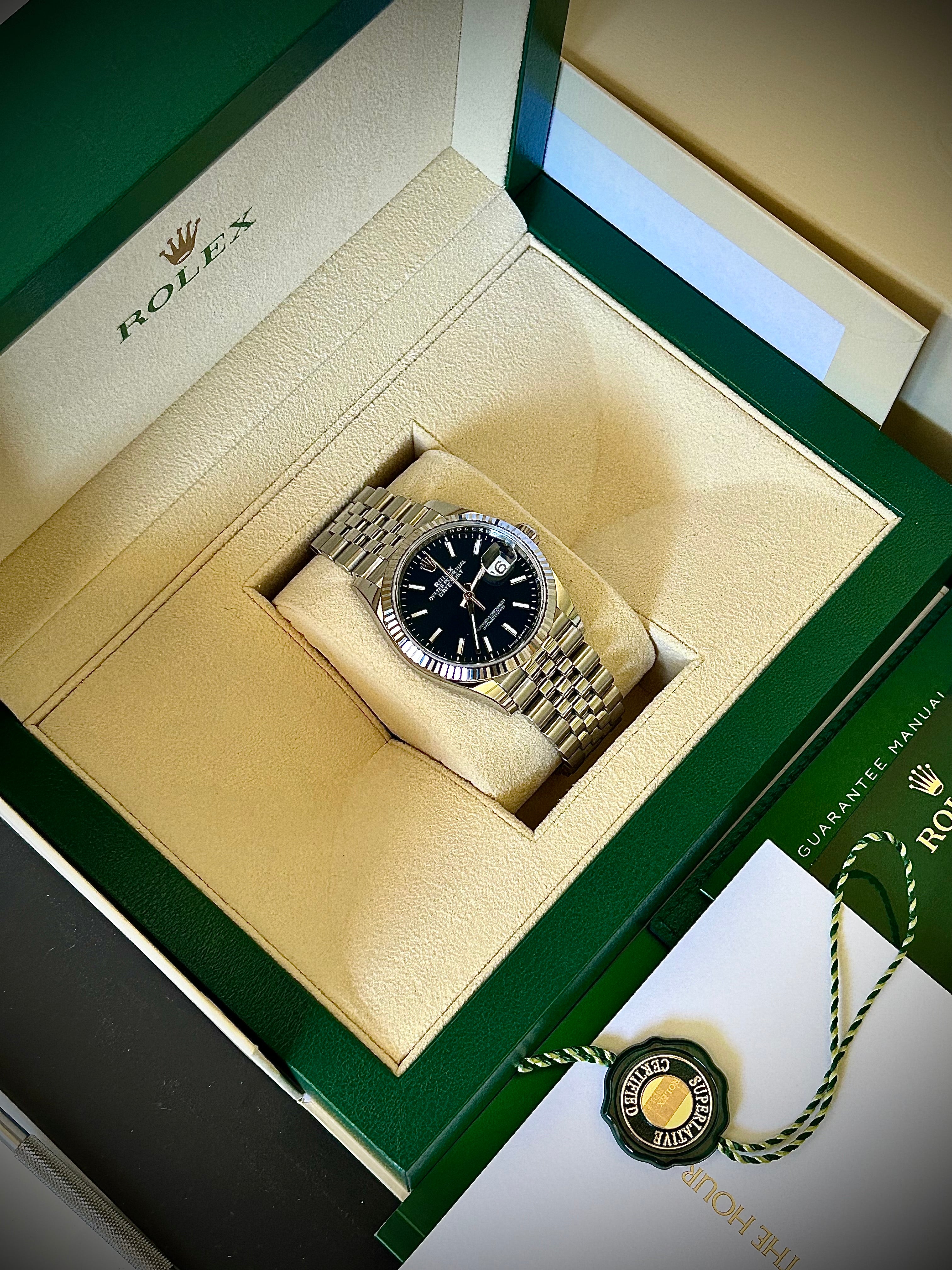 2023 ROLEX DATEJUST 36, 126234, BLUE DIAL, FULL SET, INC GST