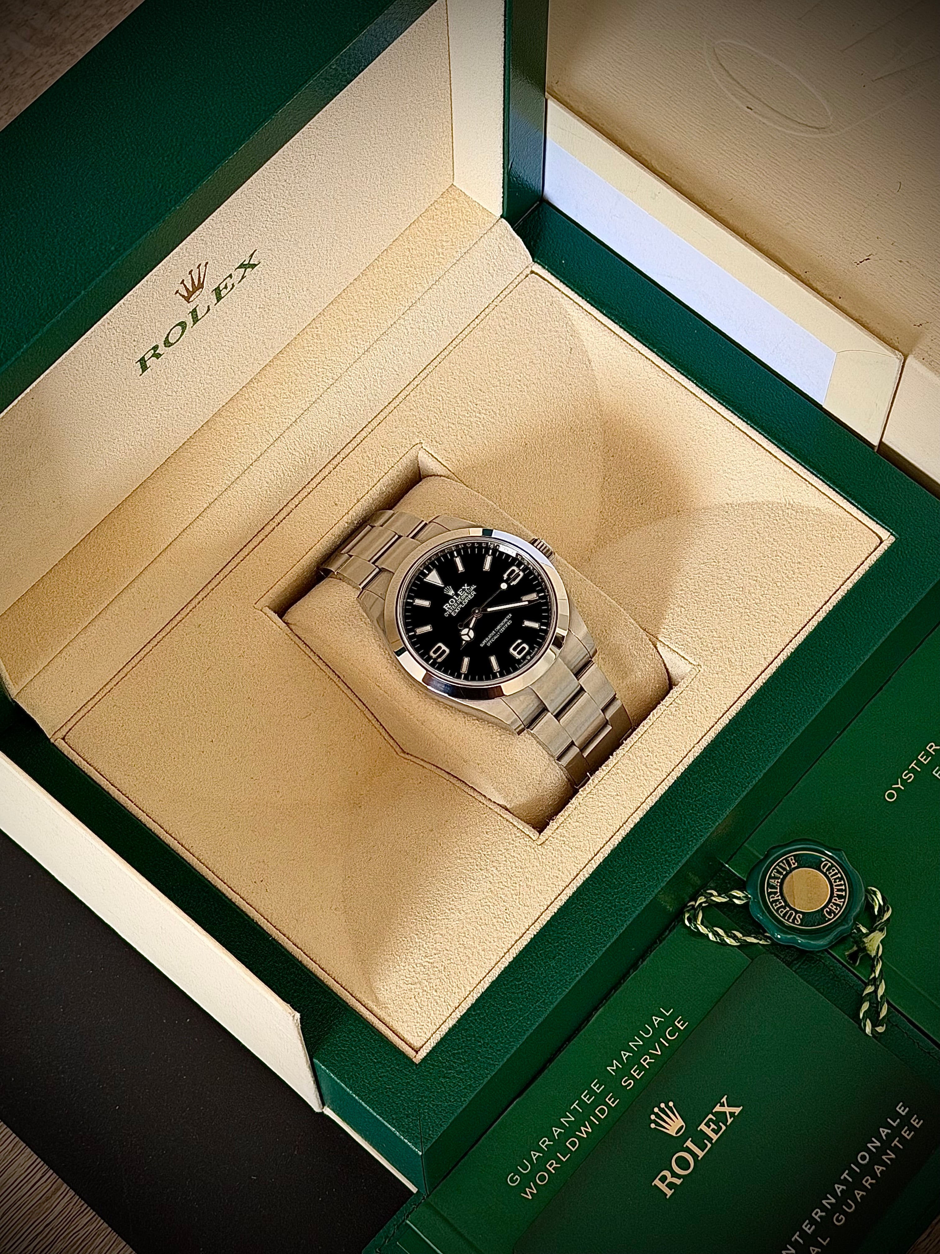 2023 ROLEX EXPLORER 40, 224270, FULL SET, INC GST