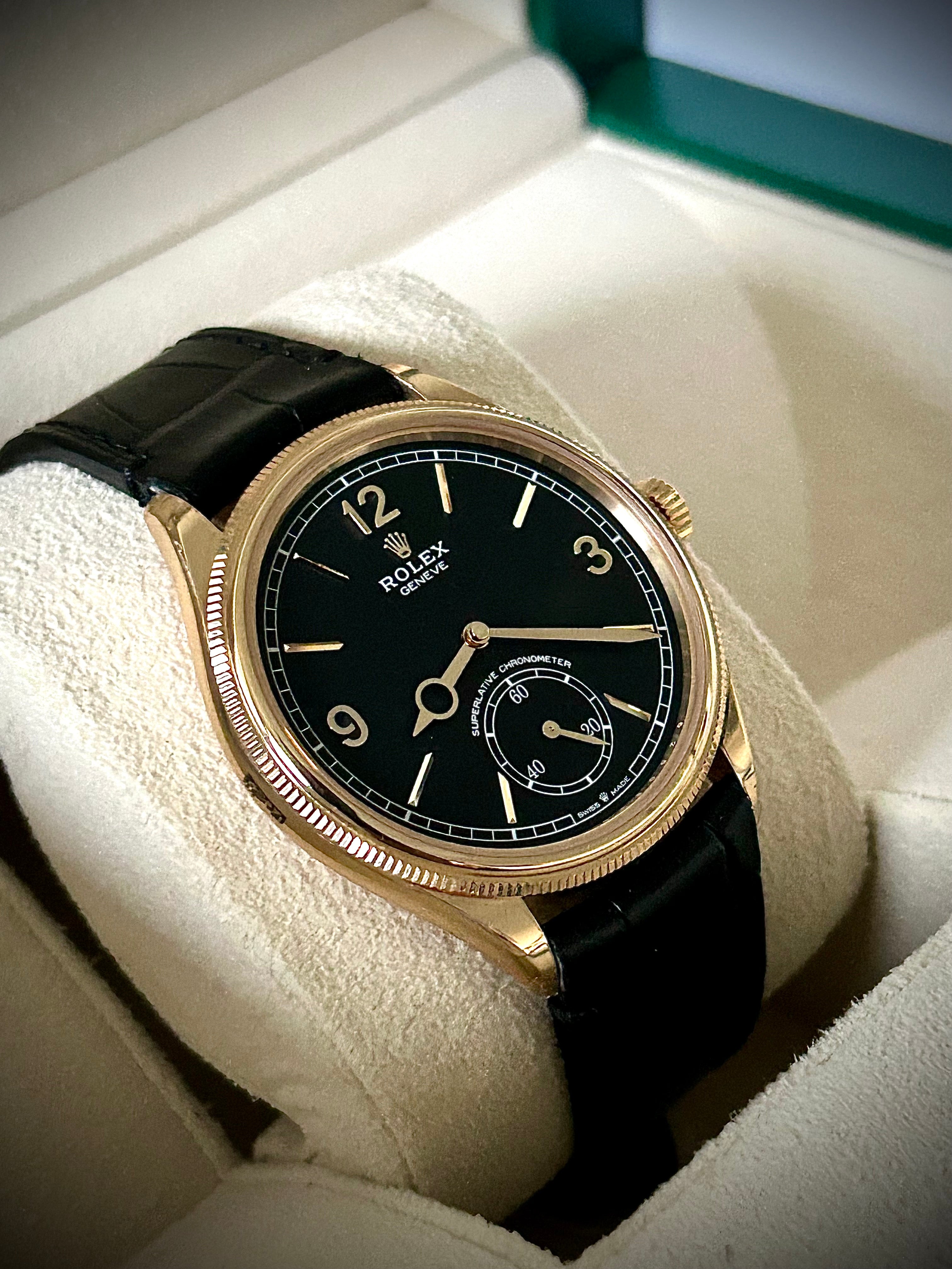 2024 ROLEX PERPETUAL 1908, 52509, YELLOW GOLD, MATTE BLACK DIAL, FULL SET, BRAND NEW, INC GST