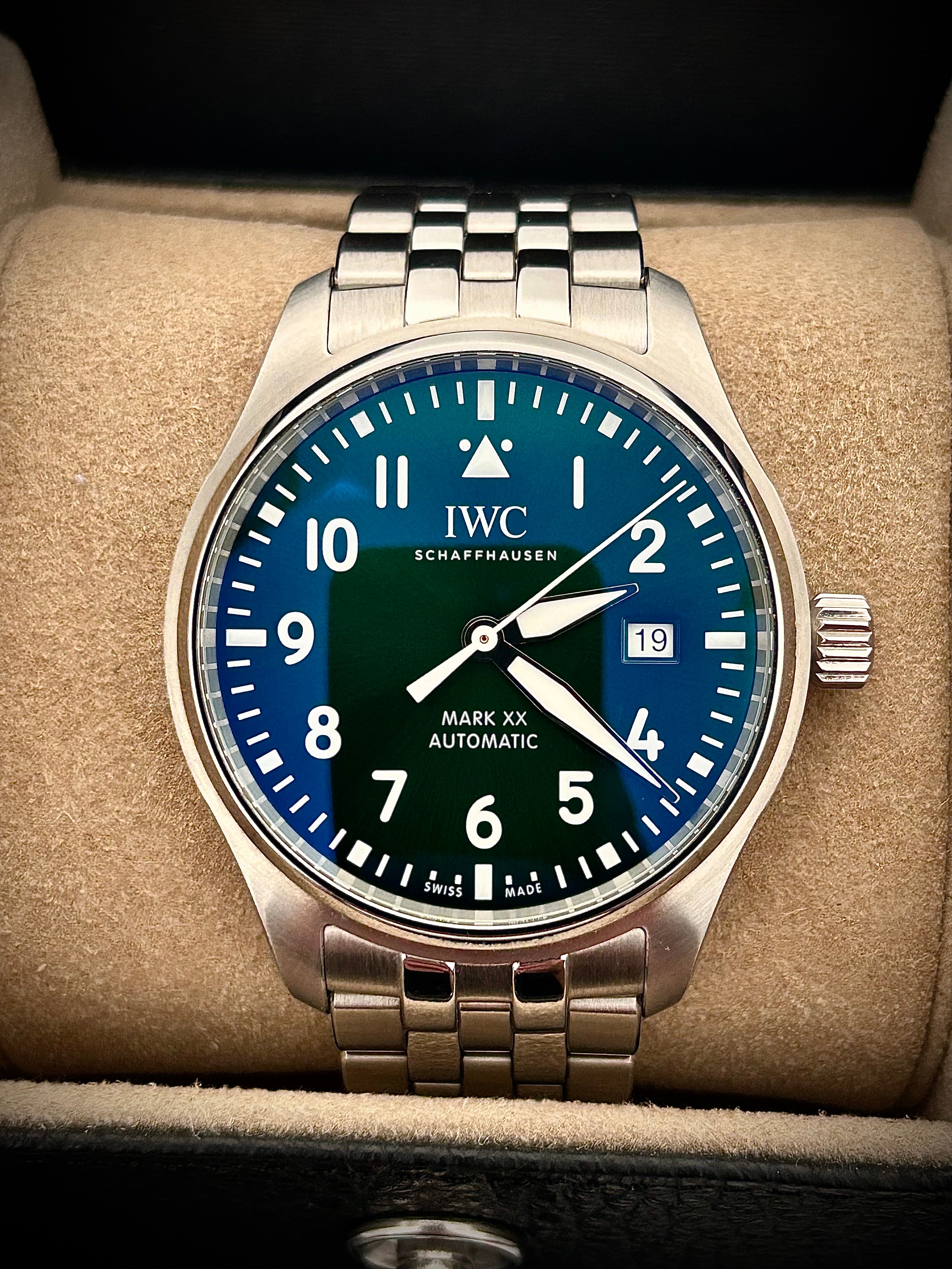 2023 IWC PILOTS WATCH MARK XX, GREEN DIAL, IW328206, FULL SET, INC GST