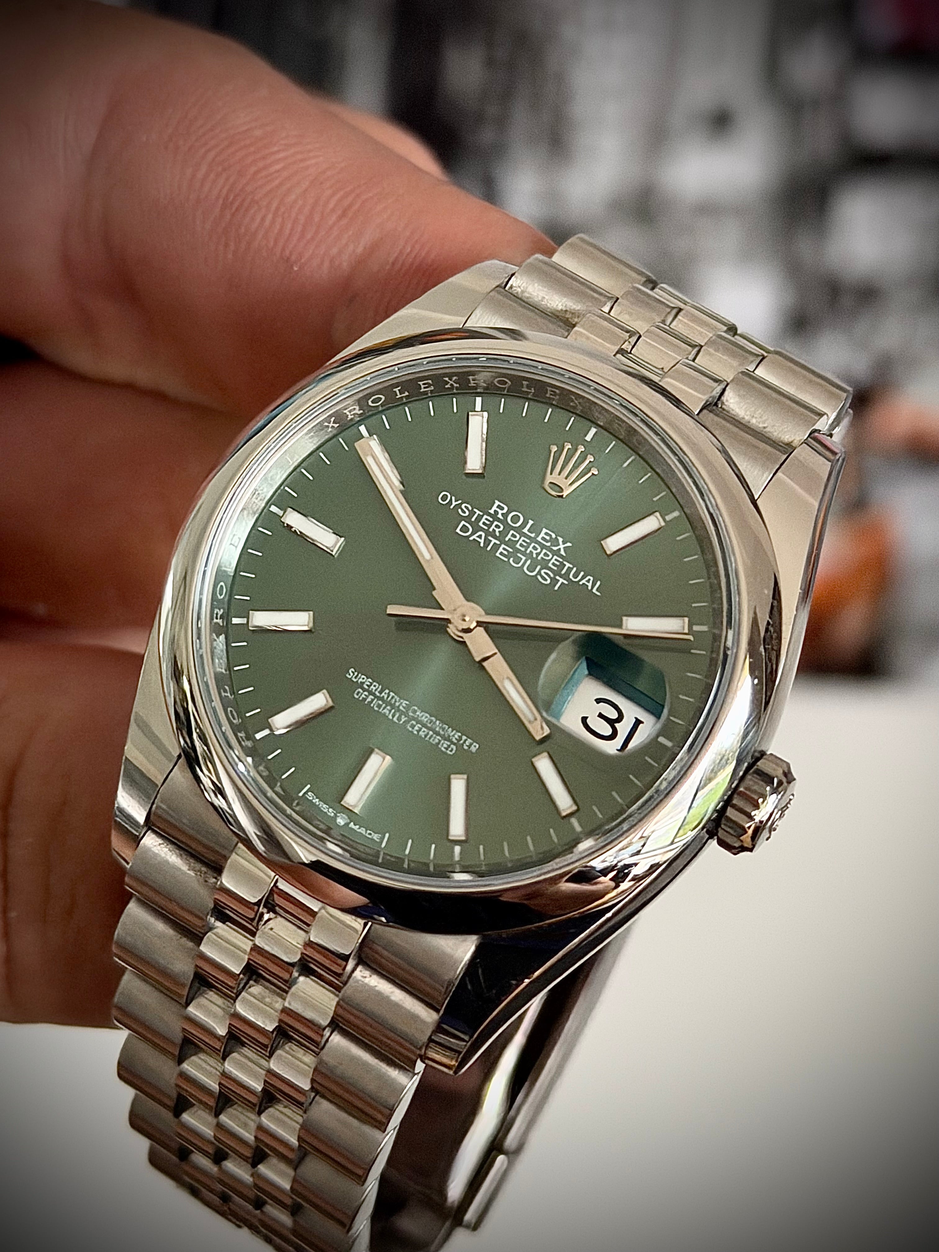 2023 ROLEX DATEJUST 36 MINT GREEN DIAL, 126200, FULL SET, INC GST