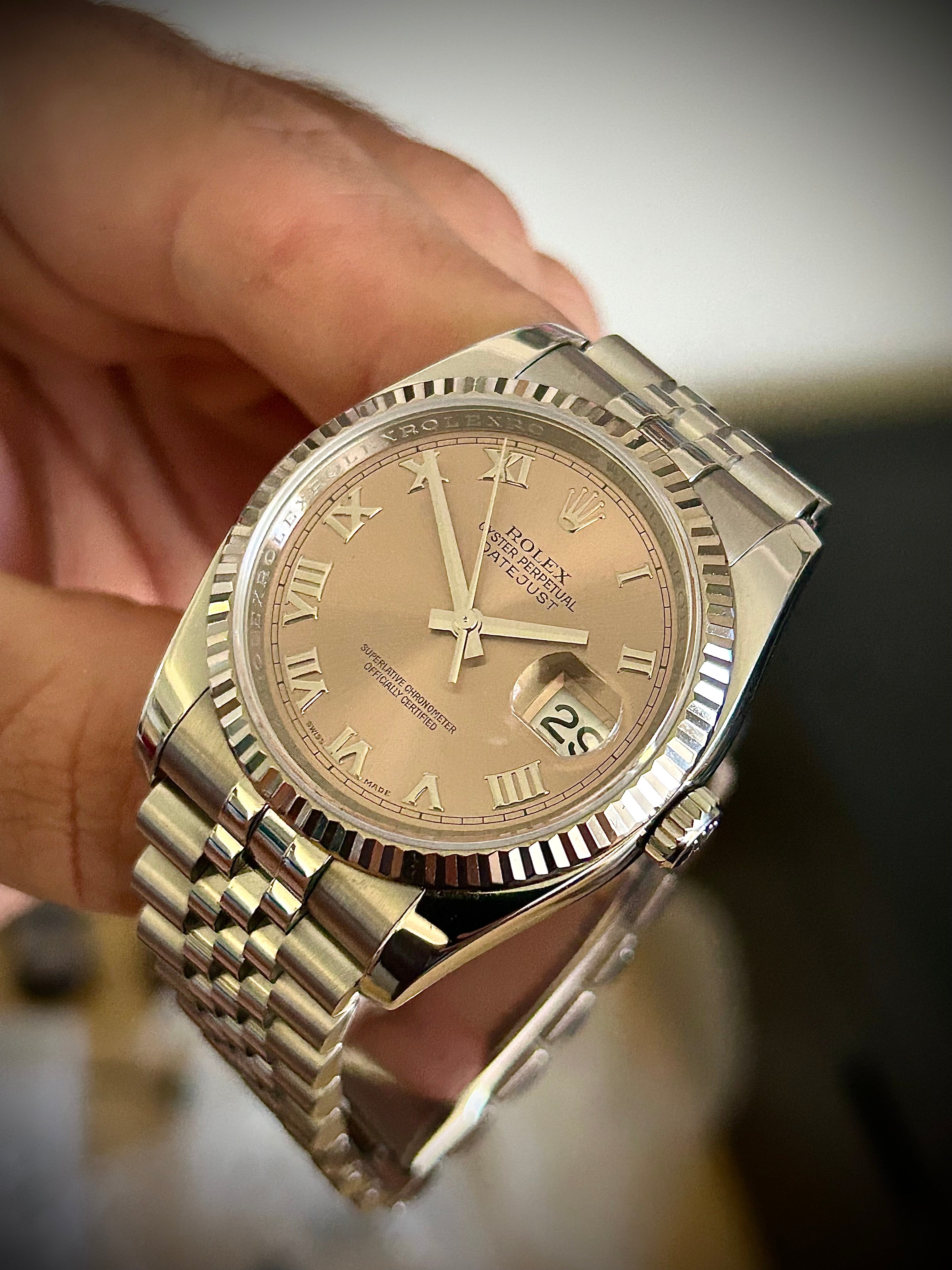 2011 ROLEX DATEJUST 36, 116234, SALMON DIAL, FULL SET, INC GST